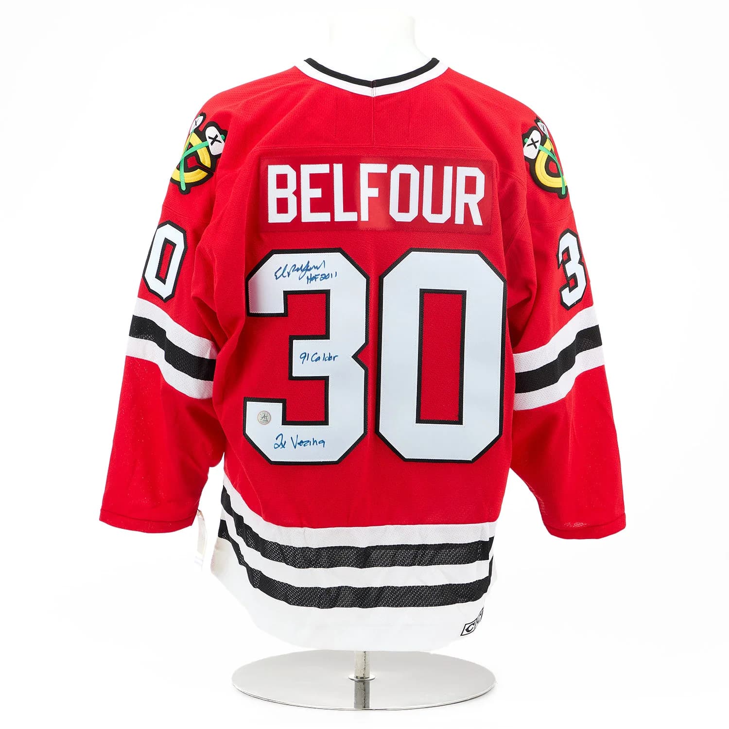 Ed Belfour Signed & Inscribed Chicago Blackhawks Vintage CCM Jersey Ed Belfour Jersey ed-belfour-inscribed-vintage-ccm, Chicago Blackhawks, supplier stock photo