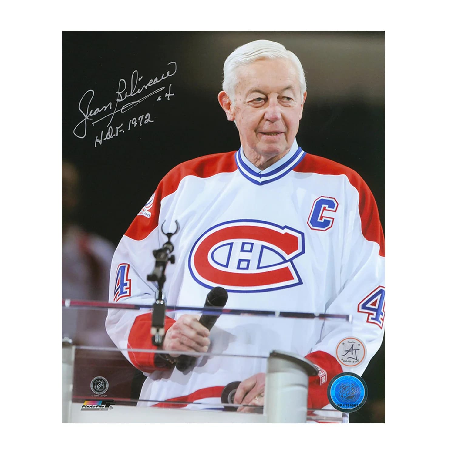 Jean Beliveau Signed Montreal Canadiens Centennial Ceremony 8x10 Photo Jean Beliveau Photo 8x10-centennial-ceremony, Montreal Canadiens, supplier stock photo