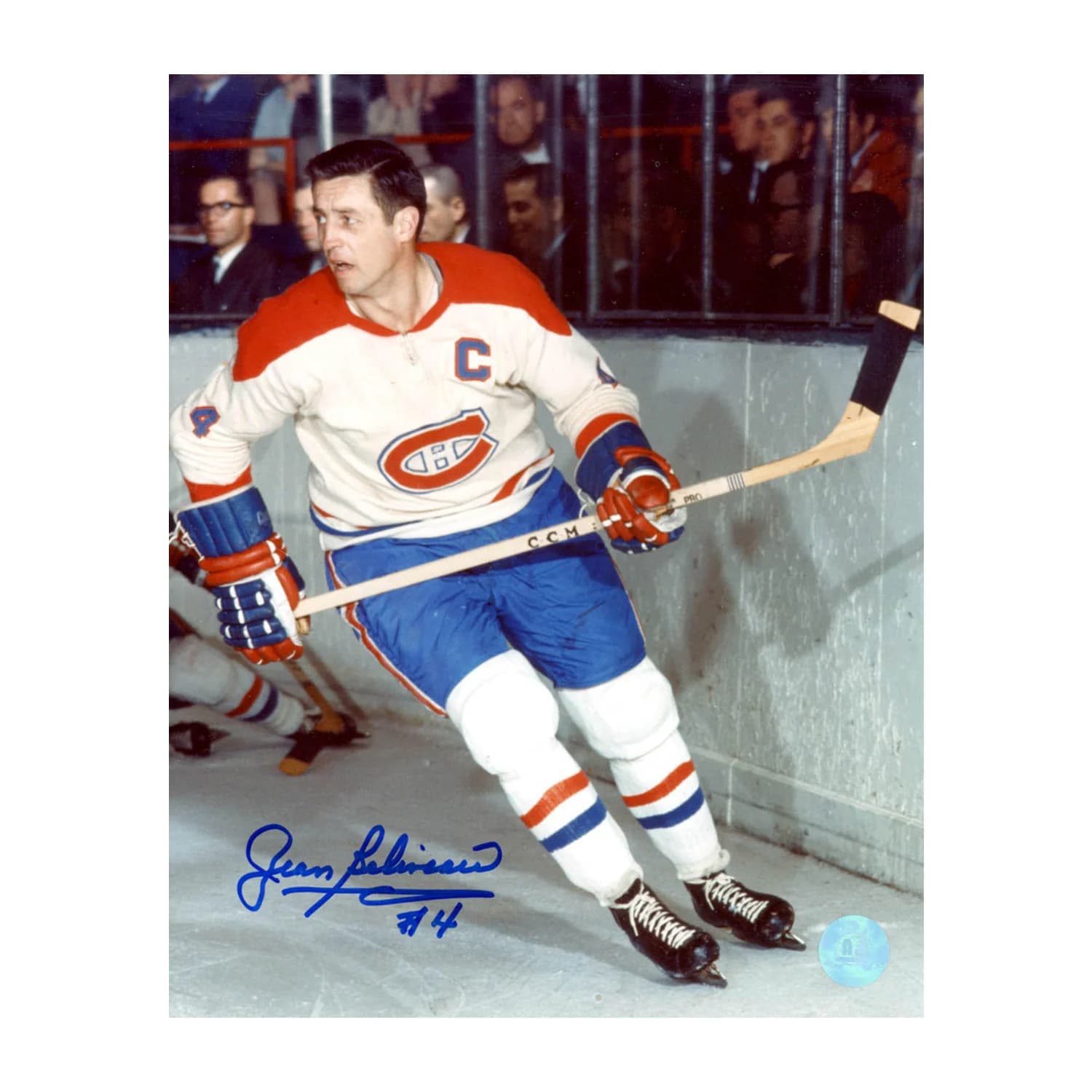 Jean Beliveau Signed Montreal Canadiens Skating By Boards 8x10 Photo Jean Beliveau Photo 8x10-skating-by-boards, Montreal Canadiens, supplier stock photo