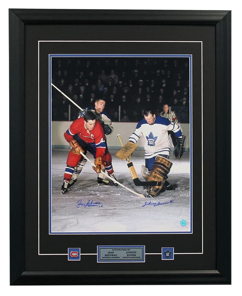 Jean Beliveau vs Johnny Bower Dual Signed Original 6 Hockey Legends 20x24 Frame Jean Beliveau Other 20x24-vs-johnny-bower-dual-original-6, supplier stock photo