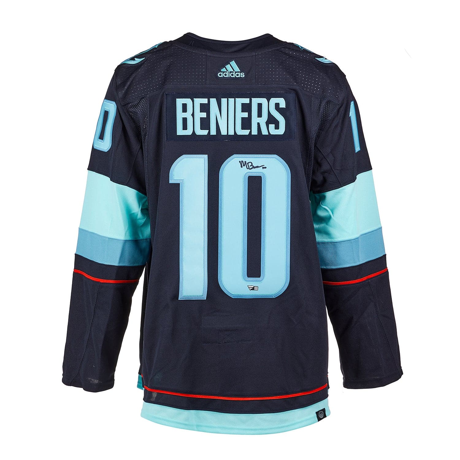 Matty Beniers Autographed Seattle Kraken adidas Jersey Matty Beniers Jersey adidas, Seattle Kraken, supplier stock photo