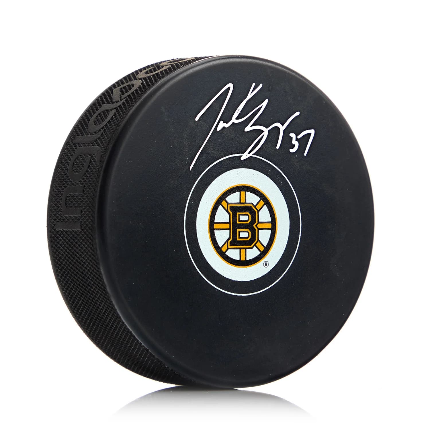 Patrice Bergeron Autographed Boston Bruins Hockey Puck Patrice Bergeron Puck patrice-bergeron-boston-bruins-hockey, Boston Bruins, supplier stock photo