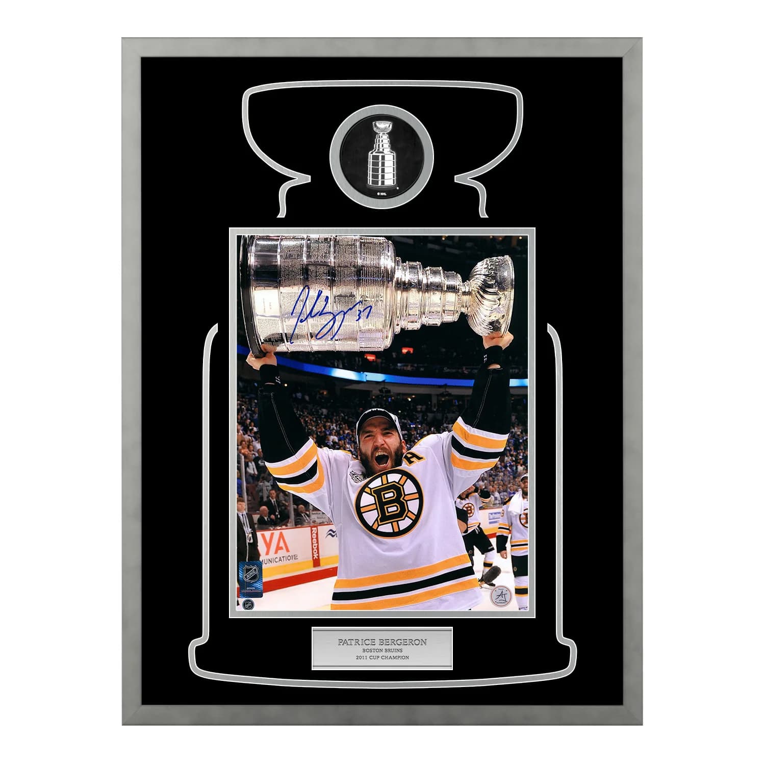 Patrice Bergeron Autographed Boston Bruins Cup Champion 20x26 Frame Patrice Bergeron Other 20x26-cup-champion-frame, Boston Bruins, supplier stock photo