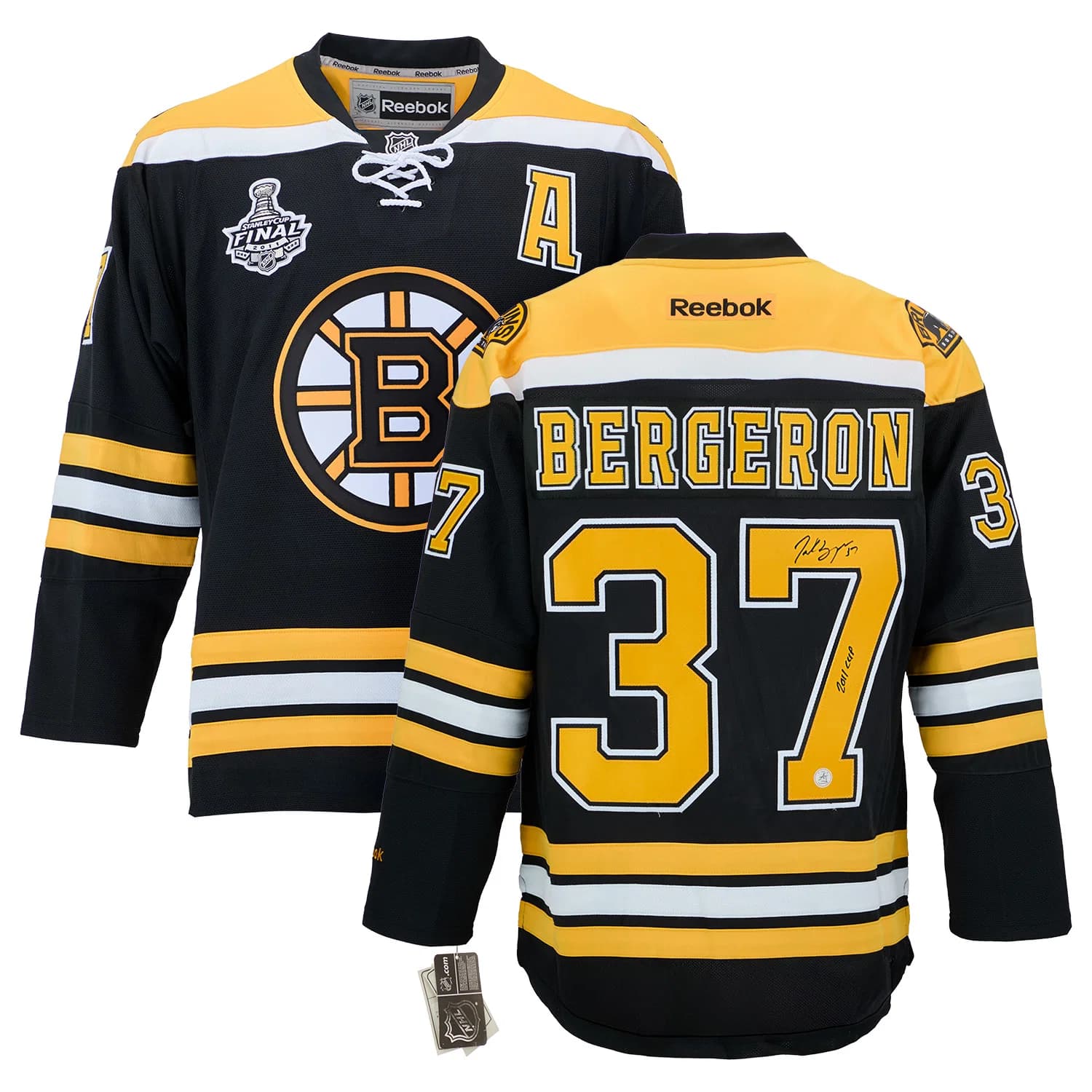 Patrice Bergeron Signed & Inscribed Boston Bruins 2011 Stanley Cup Reebok Jersey Patrice Bergeron Jersey patrice-bergeron-inscribed-boston-bruins-2011, Boston Bruins, view 3, supplier stock photo