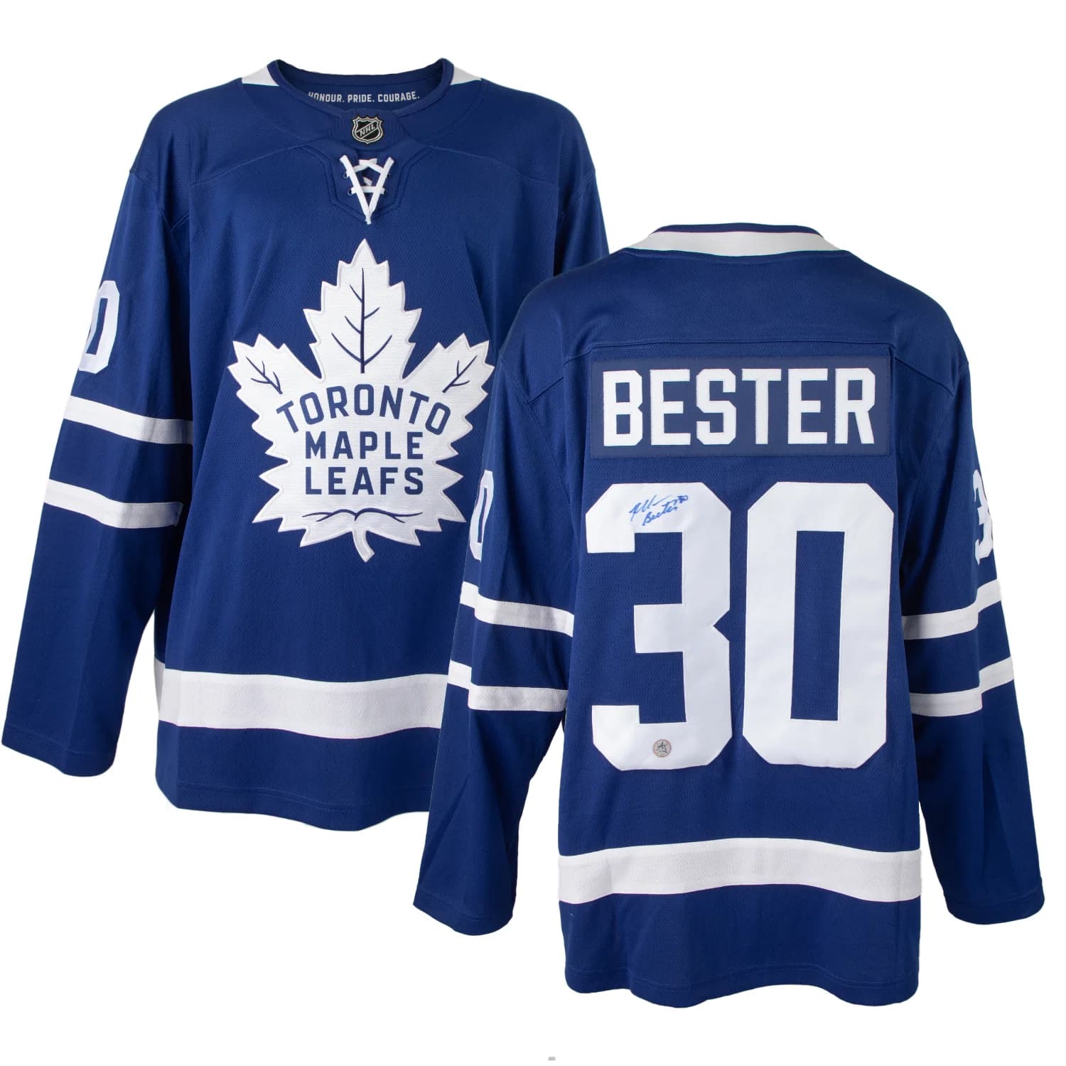 Allan Bester Autographed Toronto Maple Leafs Fanatics Breakaway Jersey Allan Bester Jersey breakaway, Toronto Maple Leafs, view 3, supplier stock photo