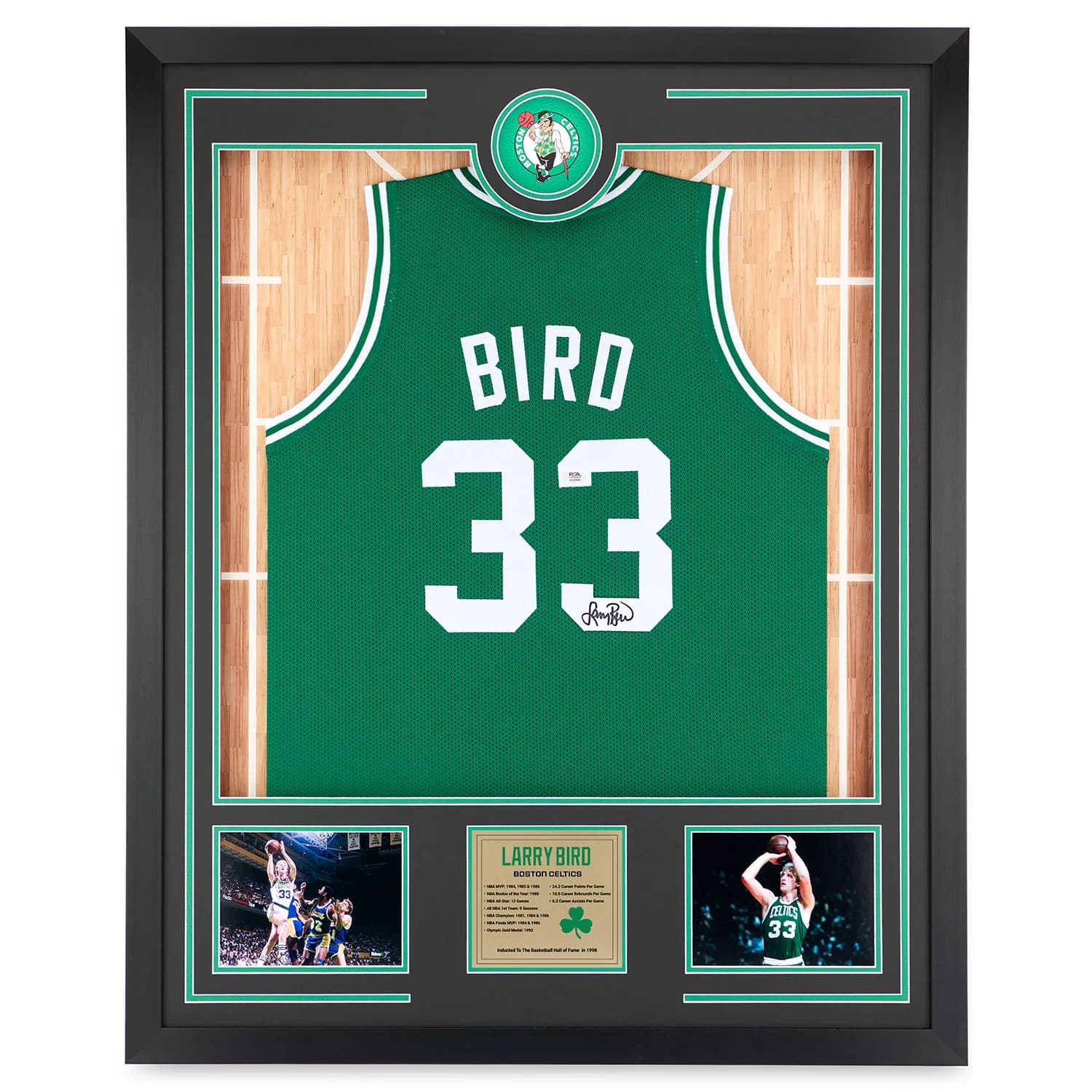 Larry Bird Signed Boston Celtics Front Row Basketball 36x44 Jersey Frame Larry Bird Jersey 36x44-front-row-basketball-frame, Boston Celtics, supplier stock photo