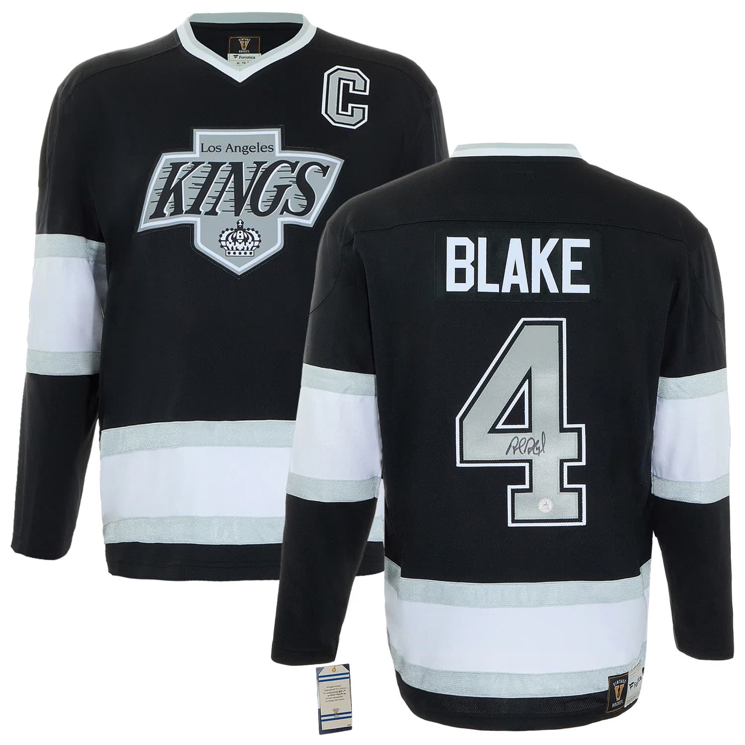 Rob Blake Signed Los Angeles Kings Throwback Breakaway Jersey Rob Blake Jersey throwback-breakaway, Los Angeles Kings, view 3, supplier stock photo