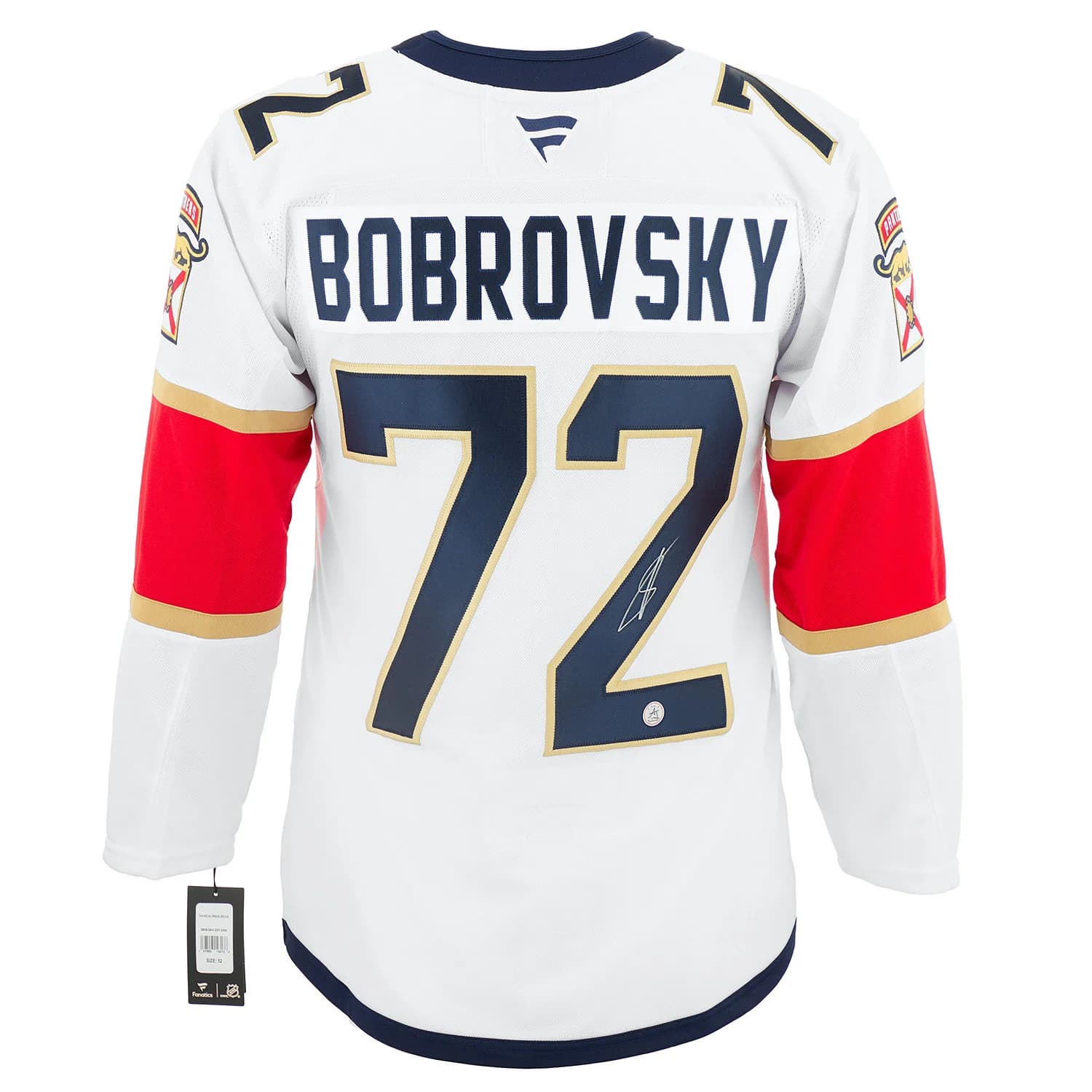 Sergei Bobrovsky Signed Florida Panthers White Fanatics Premium Jersey Sergei Bobrovsky Jersey white-premium, Florida Panthers, supplier stock photo