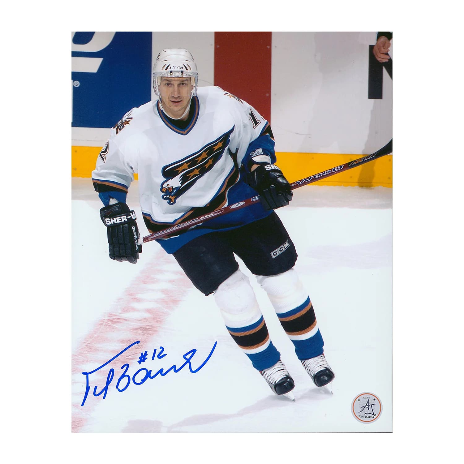 Peter Bondra Autographed Washington Capitals Game Action 8x10 Photo Peter Bondra Photo 8x10-game-action, Washington Capitals, supplier stock photo