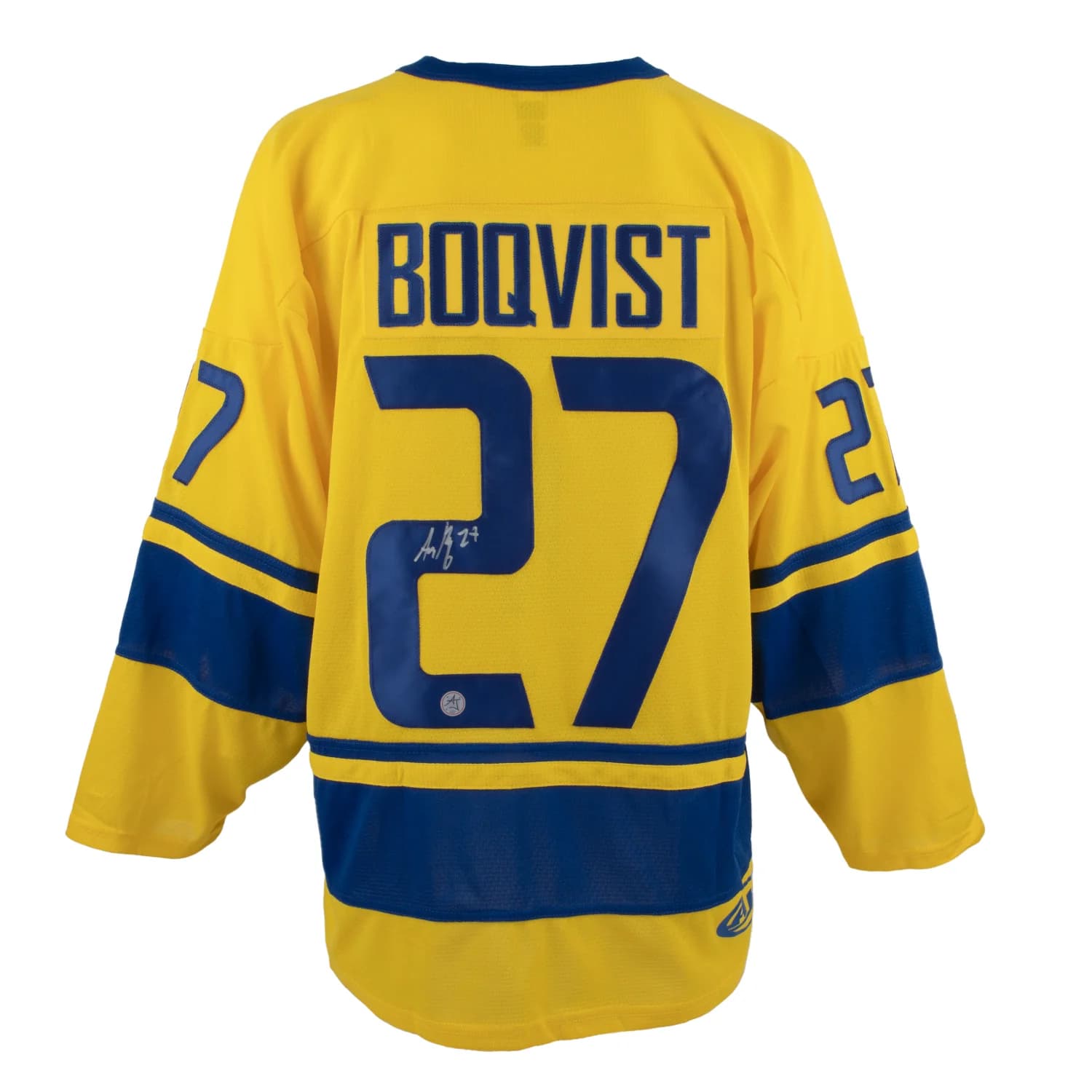 Adam Boqvist Team Sweden Autographed Hockey Jersey Adam Boqvist Jersey team-sweden-hockey, supplier stock photo