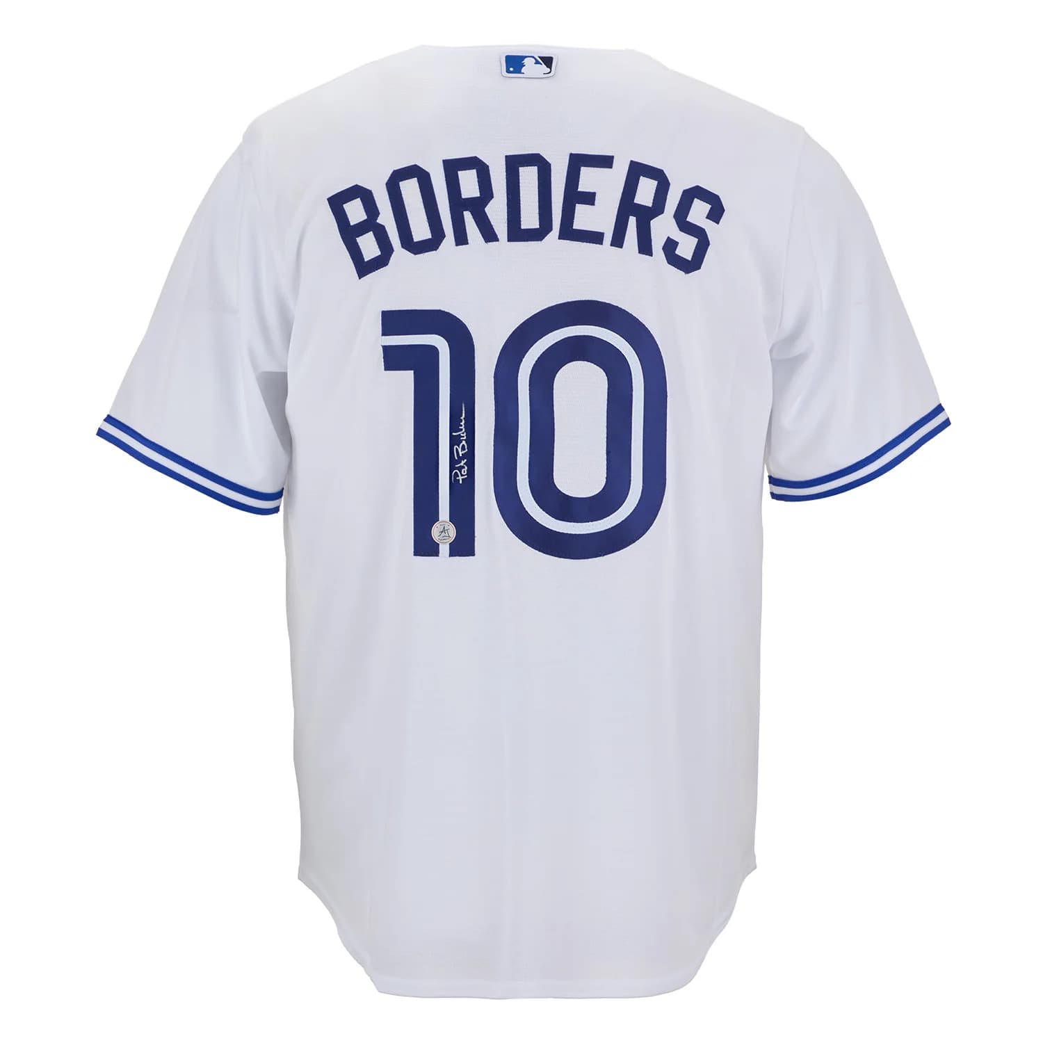 Pat Borders Autographed Toronto Blue Jays White Nike Baseball Jersey Pat Borders Jersey toronto-blue-jays-white-nike-baseball, supplier stock photo