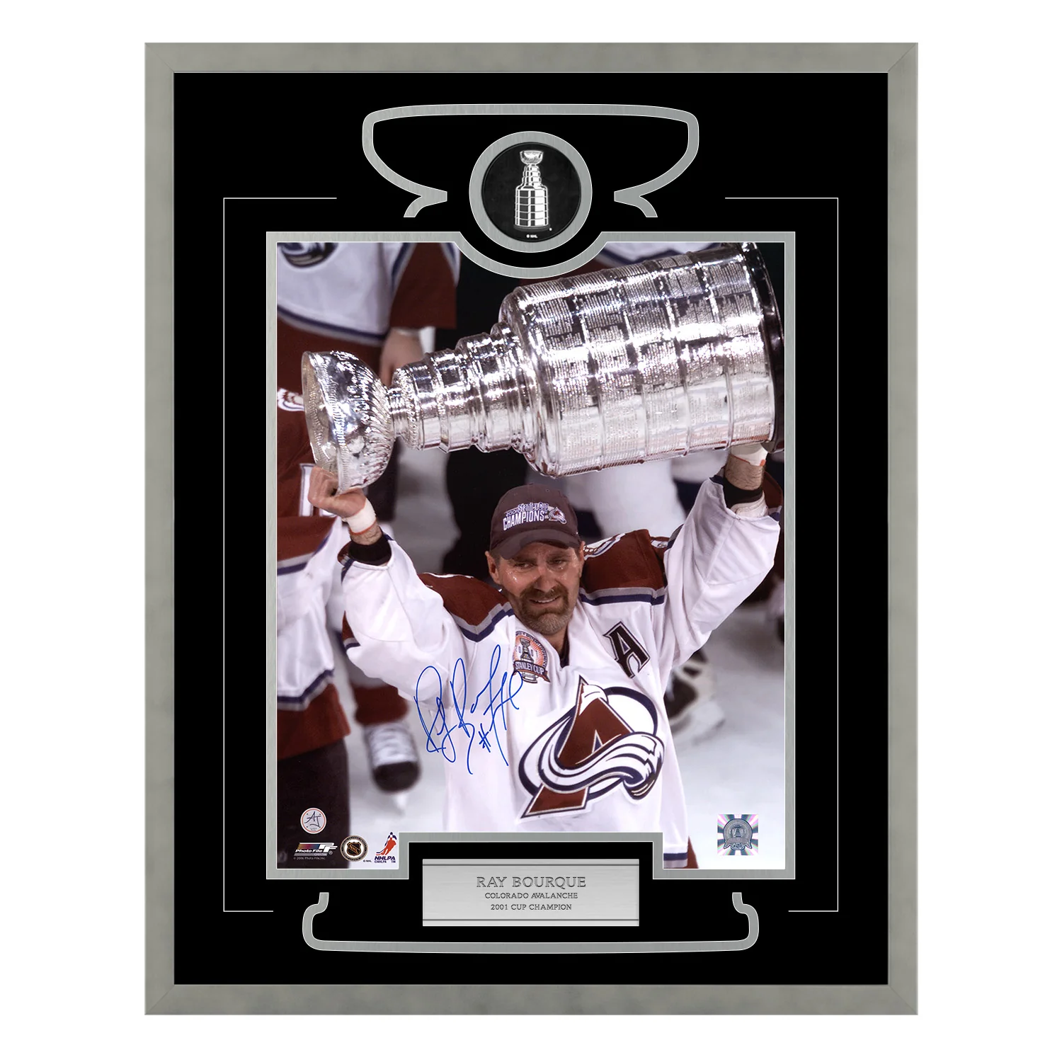 Ray Bourque Signed Colorado Avalanche Cup Champion 26x32 Frame Ray Bourque Other 26x32-cup-champion-frame, Colorado Avalanche, supplier stock photo