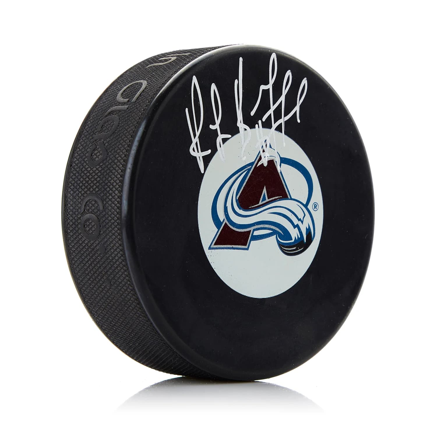 Ray Bourque Colorado Avalanche Autographed Hockey Puck Ray Bourque Puck hockey, Colorado Avalanche, supplier stock photo