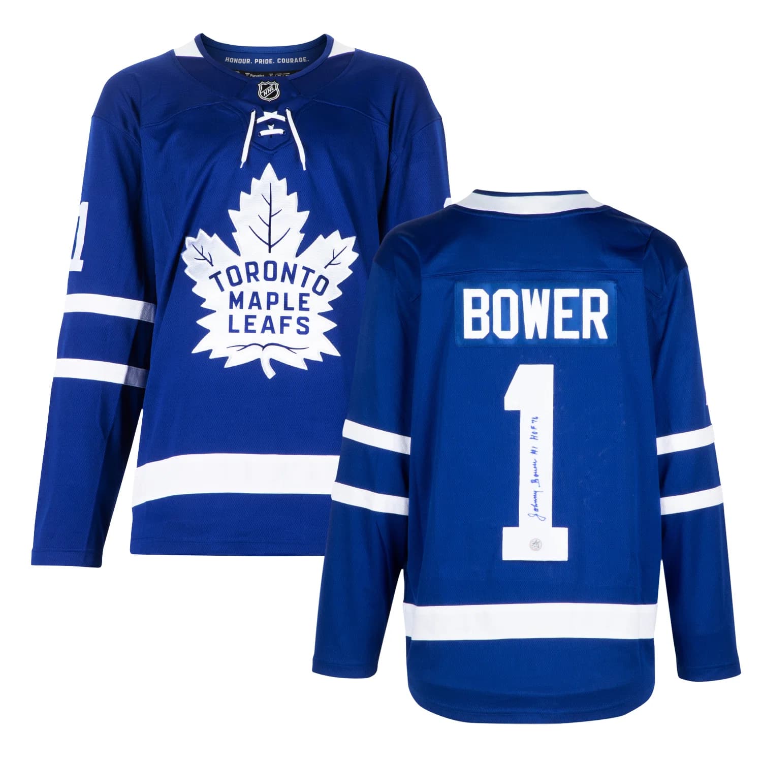 Johnny Bower Autographed Toronto Maple Leafs Fanatics Breakaway Jersey Johnny Bower Jersey breakaway, Toronto Maple Leafs, view 3, supplier stock photo