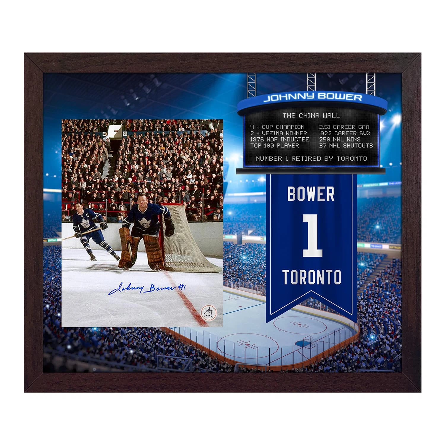 Johnny Bower Signed Toronto Maple Leafs Retired Number 23x27 Frame Johnny Bower Other 23x27-retired-number-frame, Toronto Maple Leafs, supplier stock photo