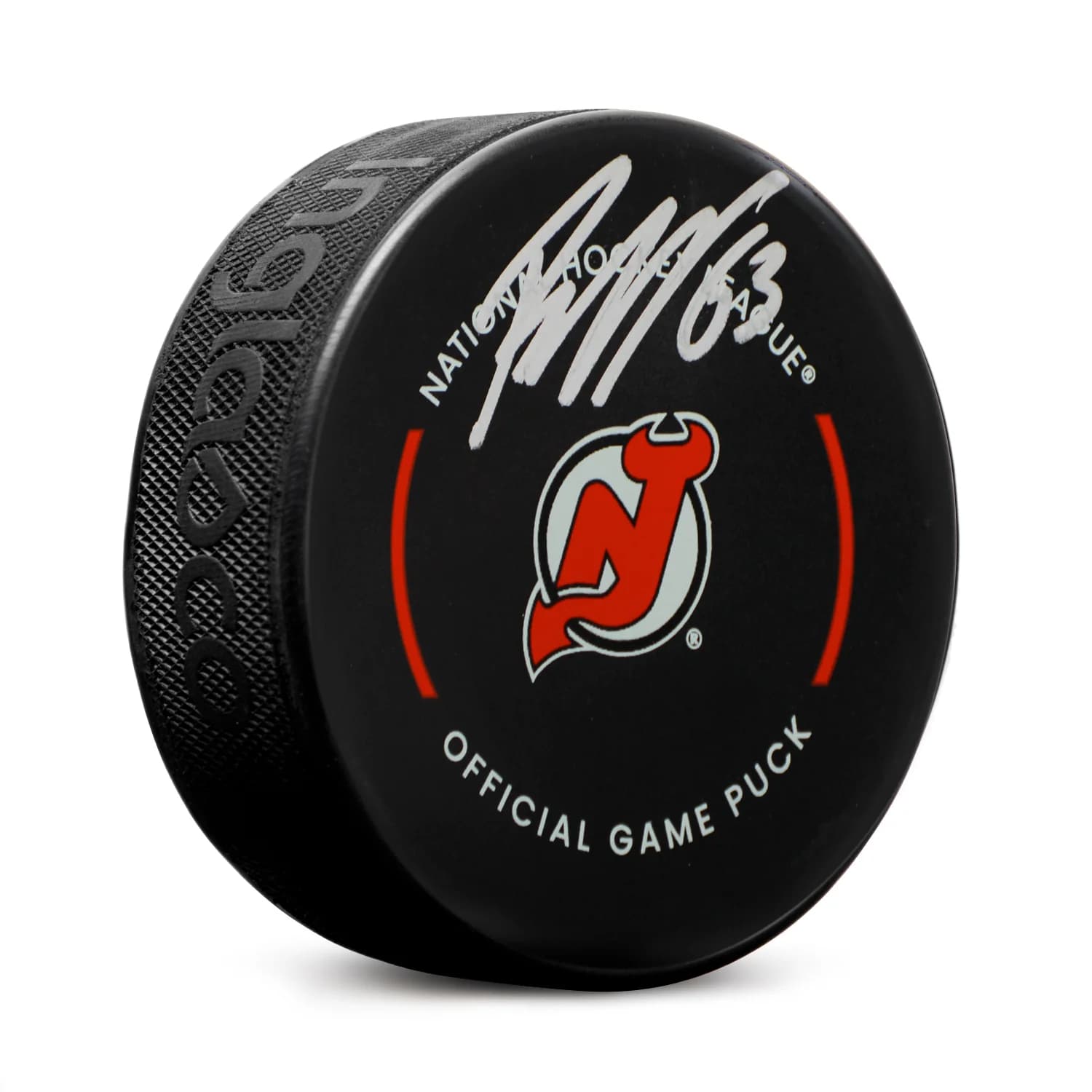 Jesper Bratt Signed New Jersey Devils Official Game Puck Jesper Bratt Jersey game, New Jersey Devils, supplier stock photo