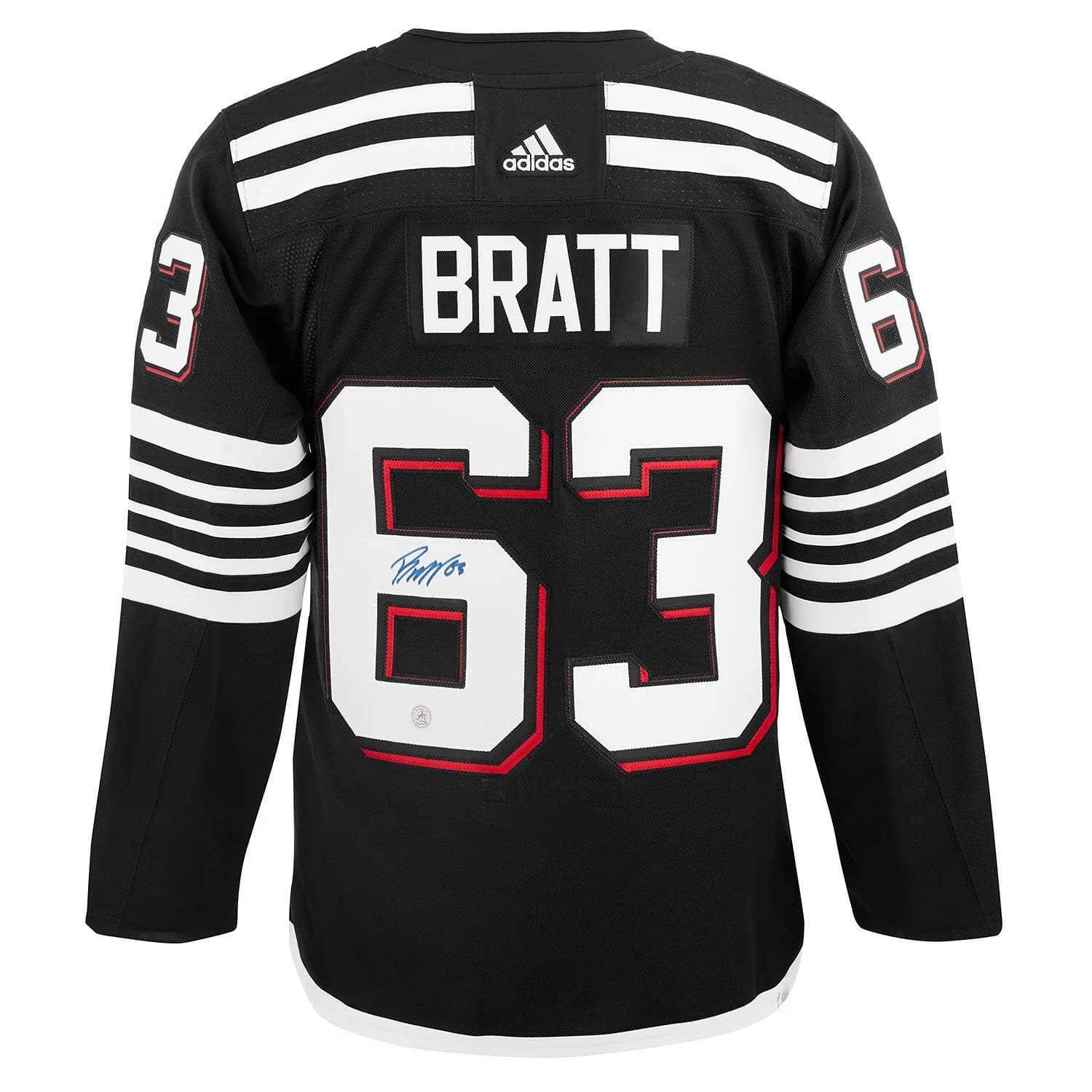 Jesper Bratt Signed New Jersey Devils Alternate Black adidas Jersey Jesper Bratt Jersey alternate-black-adidas, New Jersey Devils, supplier stock photo