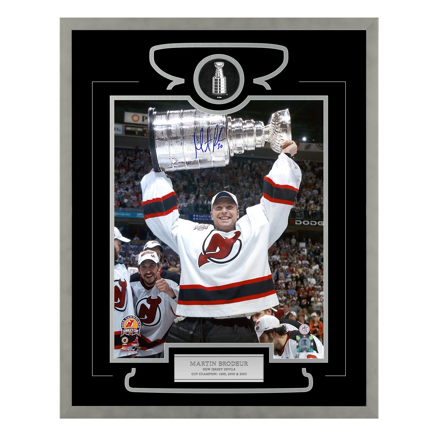 Martin Brodeur Signed New Jersey Devils Cup Champion Graphic 26x32 Frame Martin Brodeur Jersey 26x32-cup-champion-graphic-frame, New Jersey Devils, supplier stock photo
