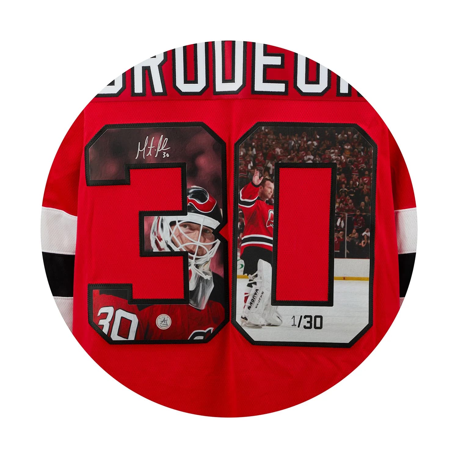 Martin Brodeur Signed New Jersey Devils Classical Art Jersey #1/30 Martin Brodeur Jersey martin-brodeur-devils-classical-art-1, New Jersey Devils, view 3, supplier stock photo