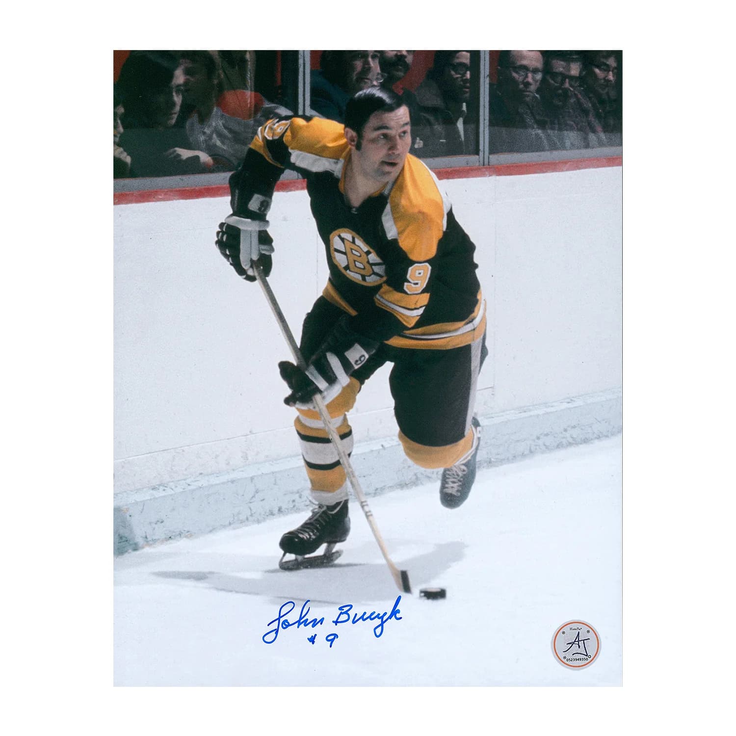 Johnny Bucyk Autographed Boston Bruins Puck Rush 8x10 Photo Johnny Bucyk Puck 8x10-rush, Boston Bruins, supplier stock photo