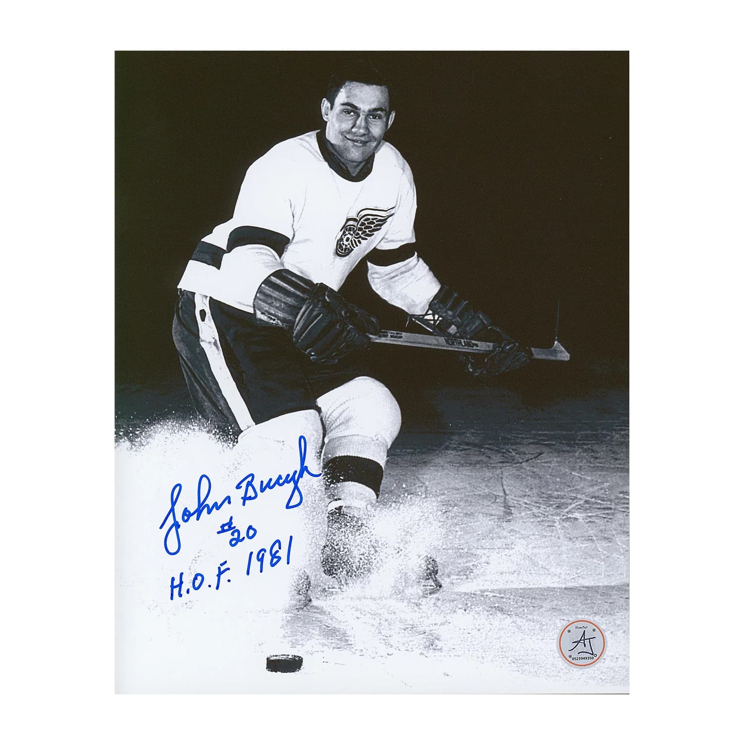 Johnny Bucyk Autographed Detroit Red Wings Rookie 8x10 Photo Johnny Bucyk Photo 8x10-rookie, Detroit Red Wings, supplier stock photo