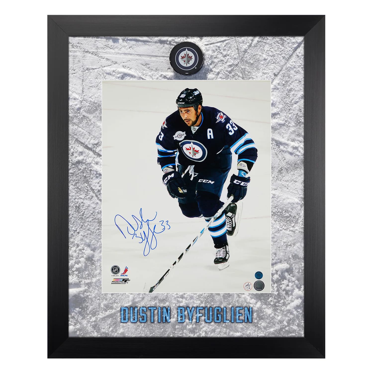 Dustin Byfuglien Signed Winnipeg Jets Etched Ice 26x32 Frame Dustin Byfuglien Other 26x32-etched-ice-frame, Winnipeg Jets, supplier stock photo