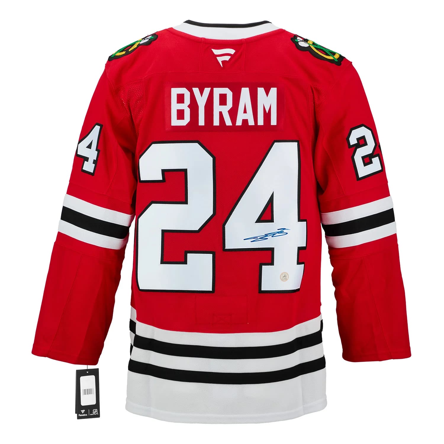 Bowen Byram Autographed Chicago Blackhawks Fanatics Premium Jersey Bowen Byram Jersey bowen-byram-premium, Chicago Blackhawks, supplier stock photo