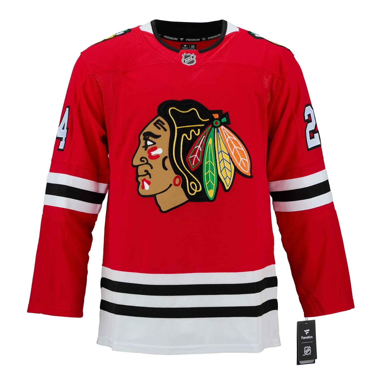 Bowen Byram Autographed Chicago Blackhawks Fanatics Premium Jersey Bowen Byram Jersey bowen-byram-premium, Chicago Blackhawks, view 2, supplier stock photo