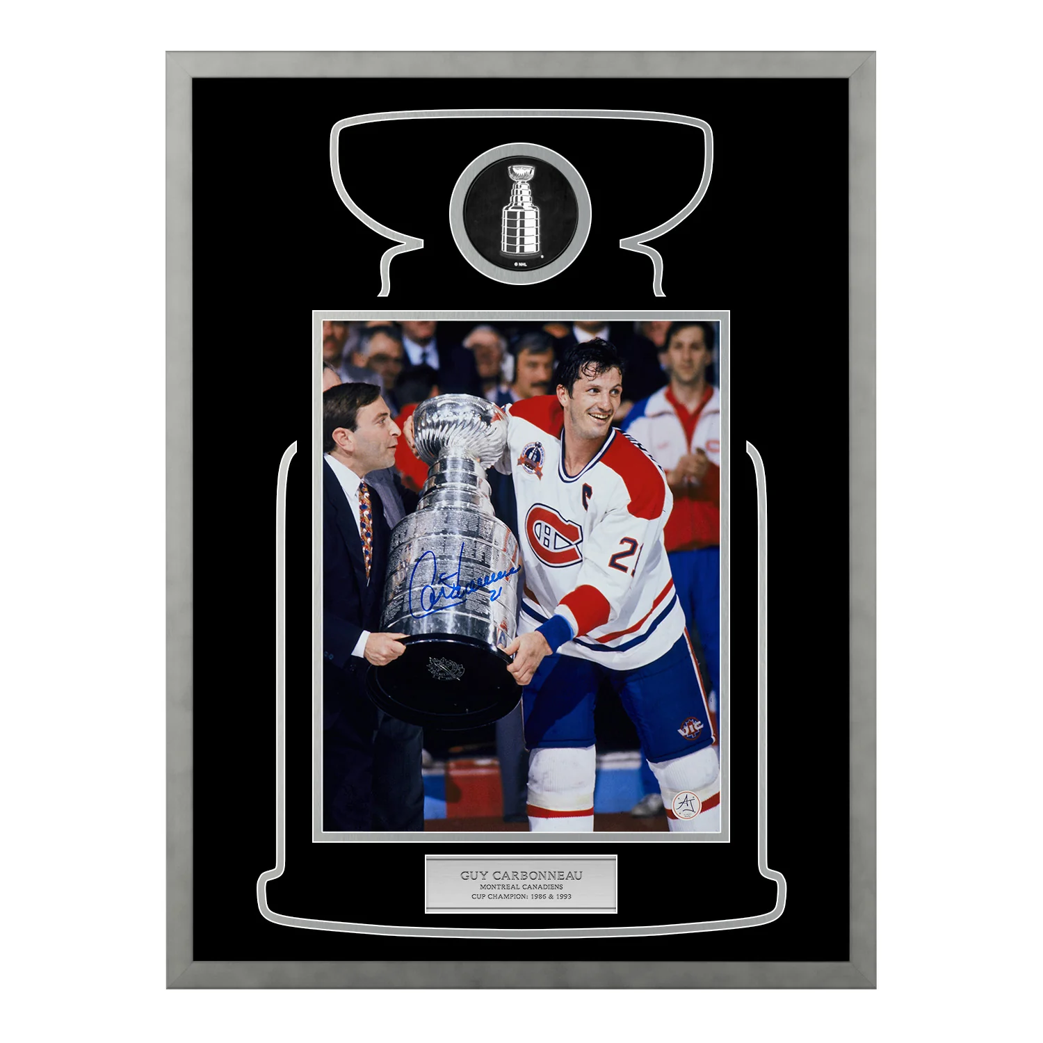 Guy Carbonneau Signed Montreal Canadiens Cup Champion 20x26 Frame Guy Carbonneau Other 20x26-cup-champion-frame, Montreal Canadiens, supplier stock photo