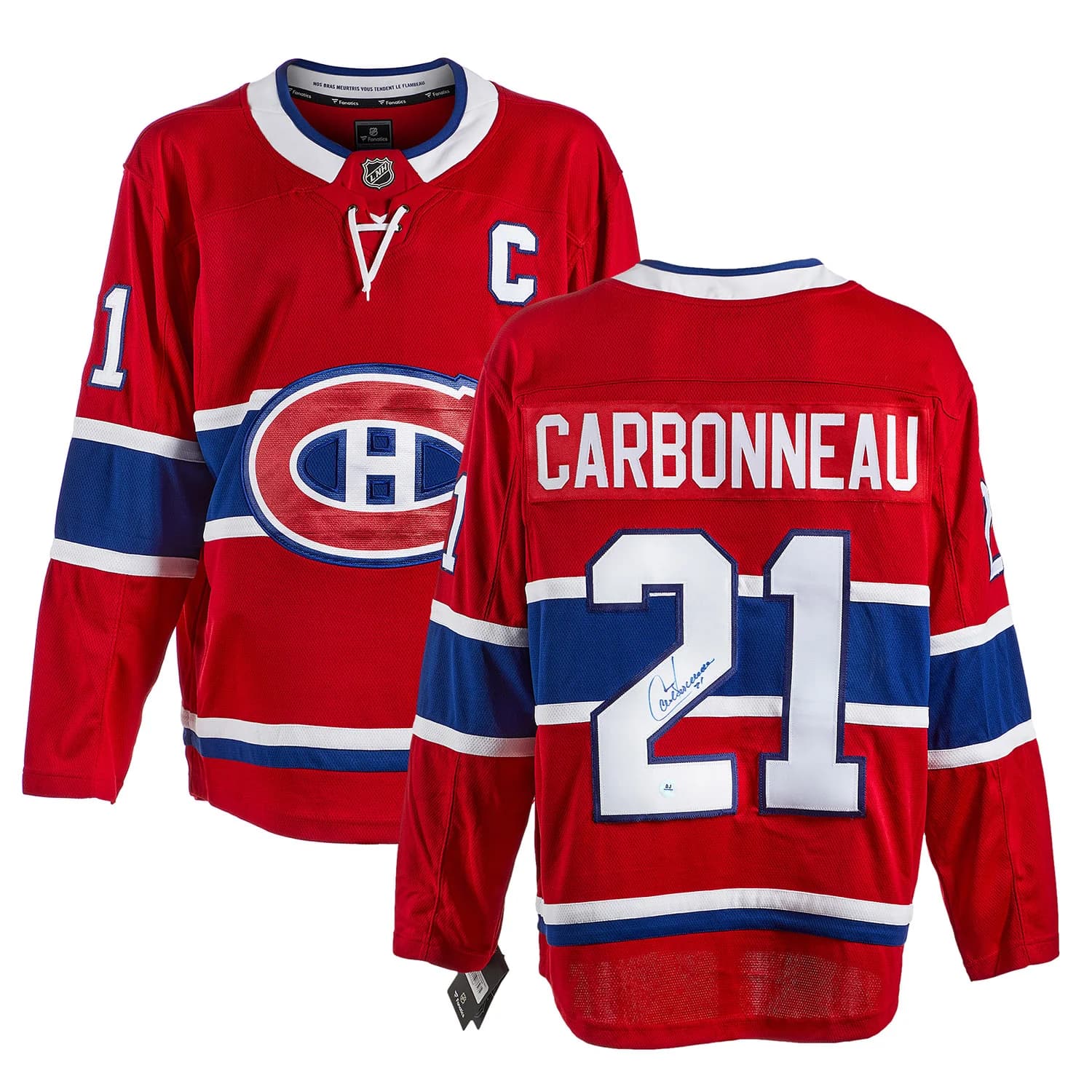 Guy Carbonneau Autographed Montreal Canadiens Fanatics Breakaway Jersey Guy Carbonneau Jersey guy-carbonneau-breakaway, Montreal Canadiens, view 3, supplier stock photo