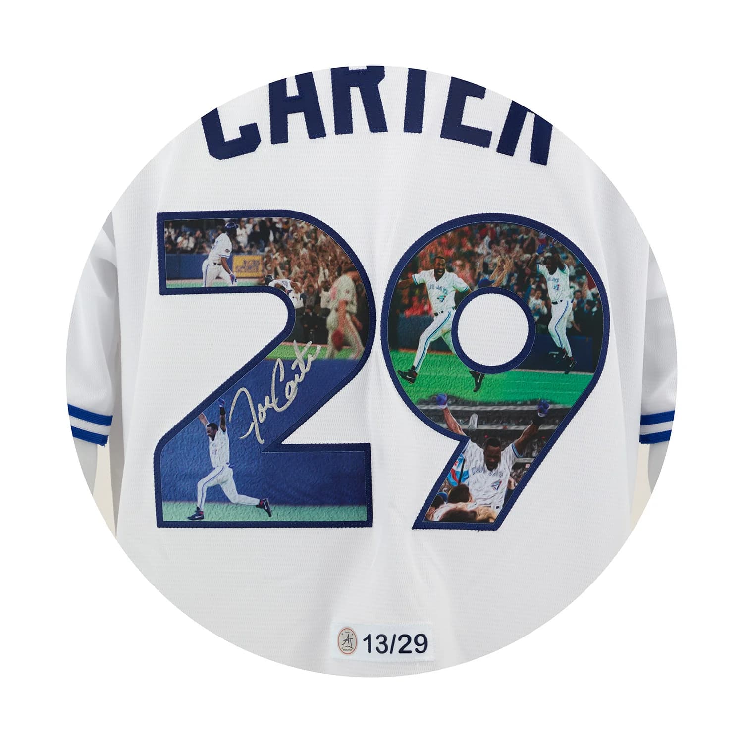 Joe Carter Signed Toronto Blue Jays World Series Home Run Art Jersey #13/29 Joe Carter Jersey joe-carter-toronto-blue-jays-world, view 3, supplier stock photo