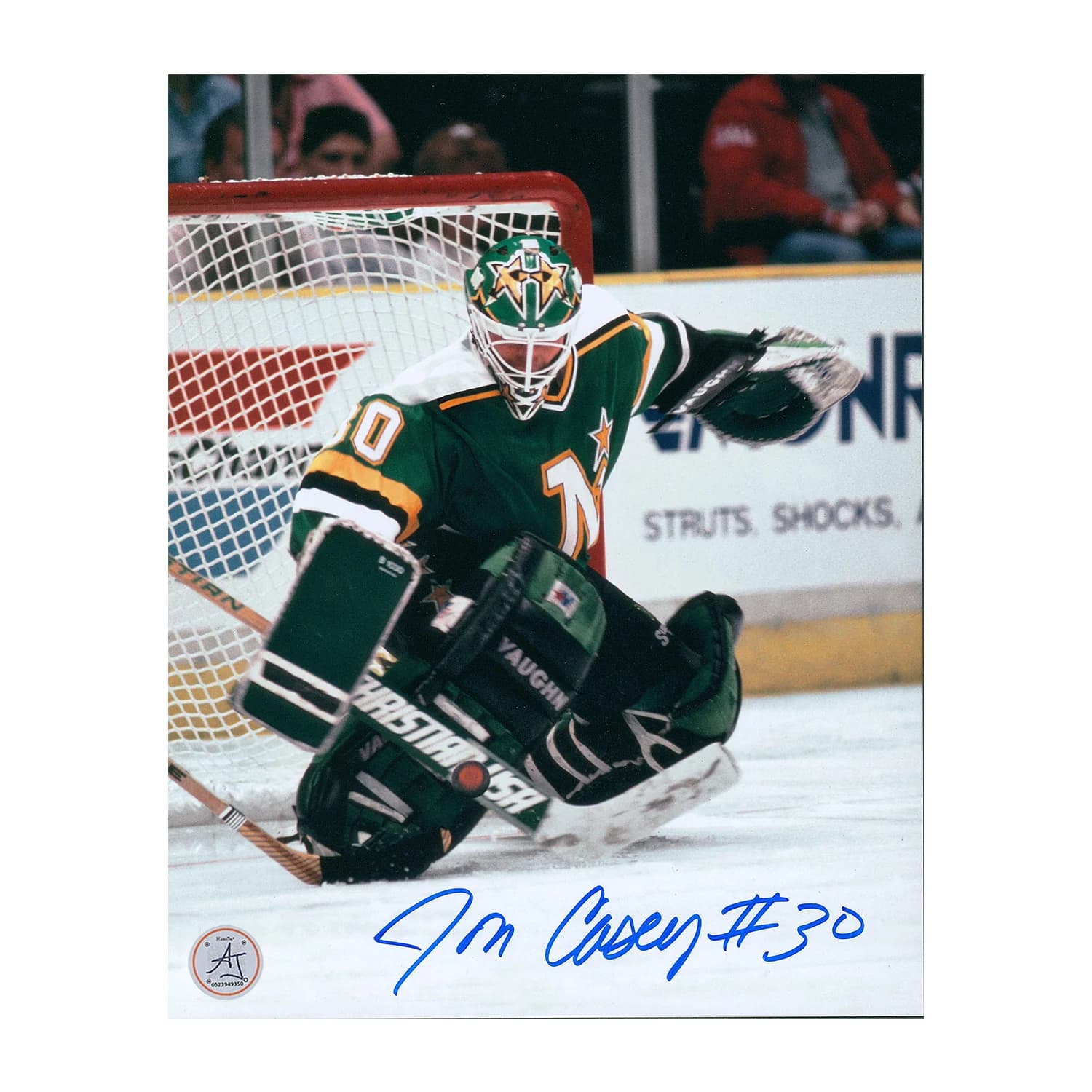 Jon Casey Autographed Minnesota North Stars Kick Save 8x10 Photo Jon Casey Photo 8x10-minnesota-north-stars-kick-save, supplier stock photo