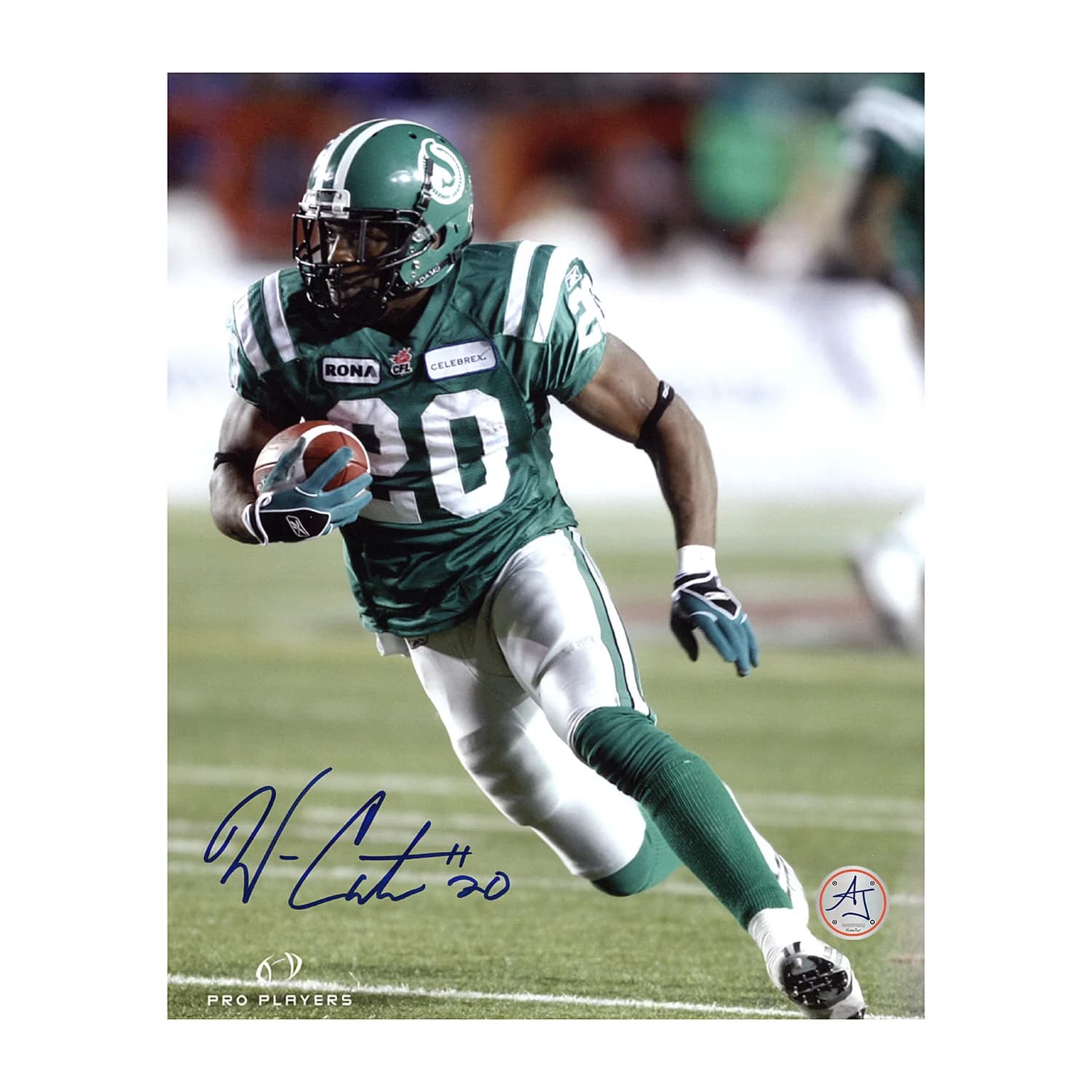 Wes Cates Autographed Saskatchewan Roughriders Football Action 8x10 Photo Wes Cates Photo 8x10-saskatchewan-roughriders-football-action, supplier stock photo