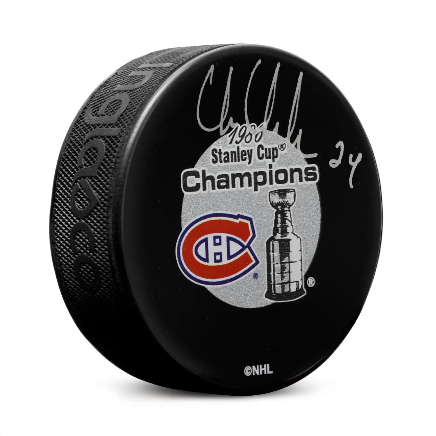 Chris Chelios Autographed Montreal Canadiens 1986 Stanley Cup Puck Chris Chelios Puck 1986-stanley-cup, Montreal Canadiens, supplier stock photo