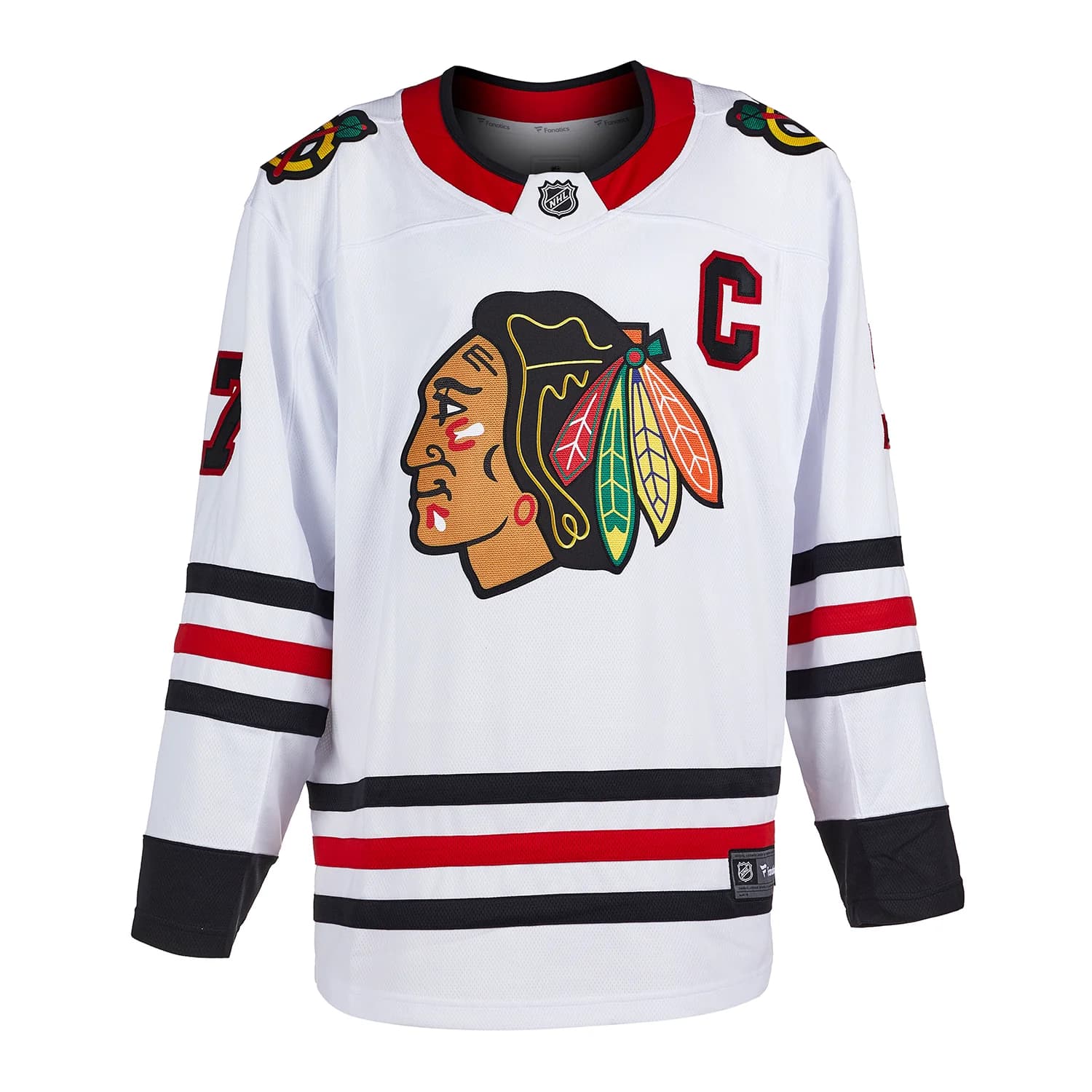 Chris Chelios Signed Chicago Blackhawks White Fanatics Breakaway Jersey Chris Chelios Jersey white-breakaway, Chicago Blackhawks, view 2, supplier stock photo