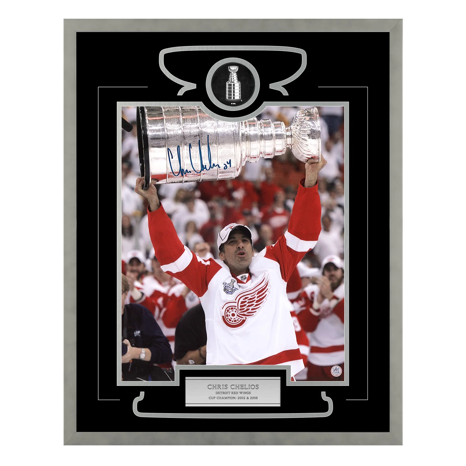 Chris Chelios Signed Detroit Red Wings Cup Champion 26x32 Frame Chris Chelios Other 26x32-cup-champion-frame, Detroit Red Wings, supplier stock photo