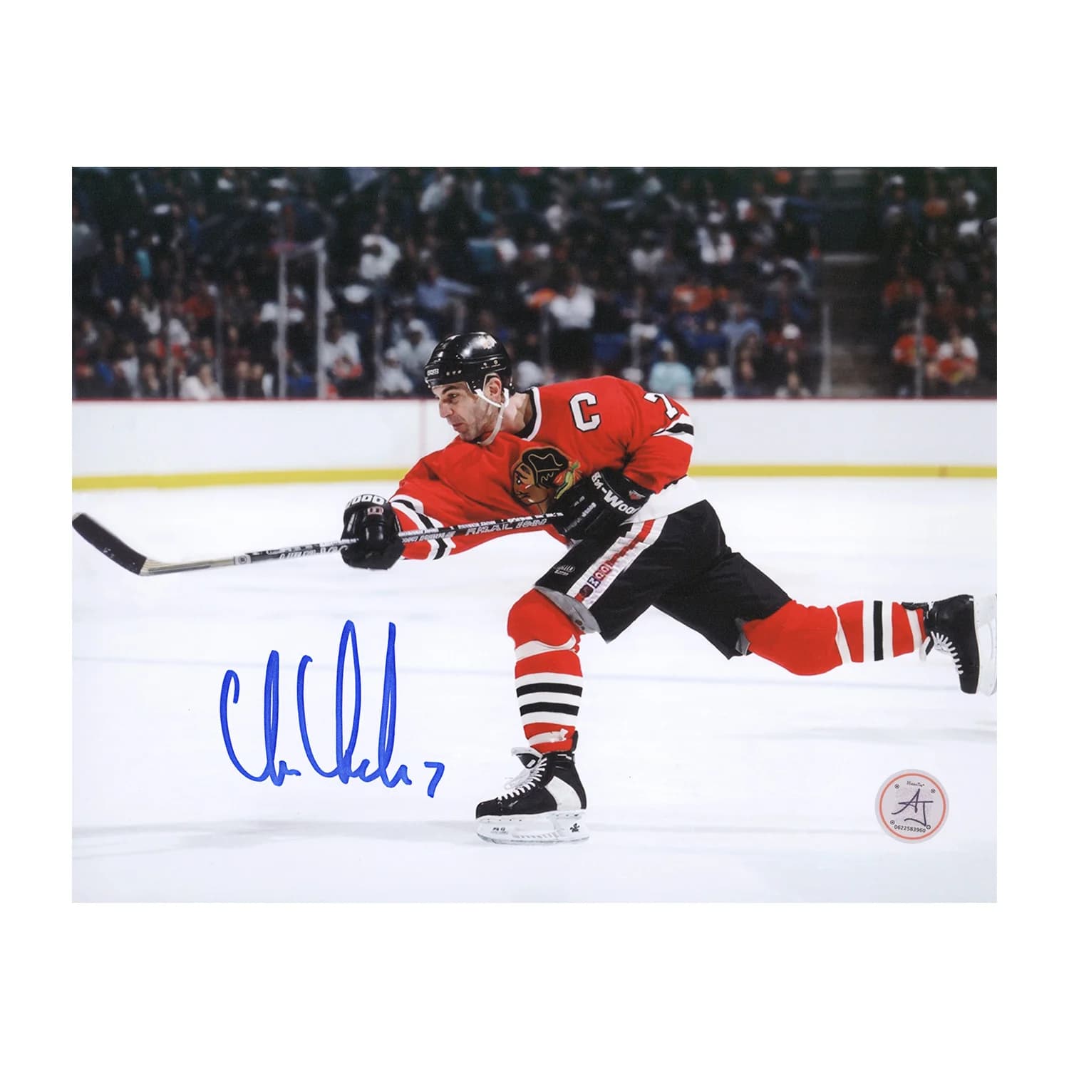 Chris Chelios Autographed Chicago Blackhawks Shooting 8x10 Photo Chris Chelios Photo 8x10-shooting, Chicago Blackhawks, supplier stock photo