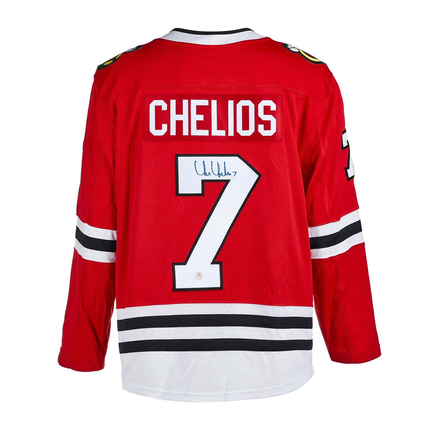 Chris Chelios Autographed Chicago Blackhawks Fanatics Breakaway Jersey Chris Chelios Jersey breakaway, Chicago Blackhawks, supplier stock photo