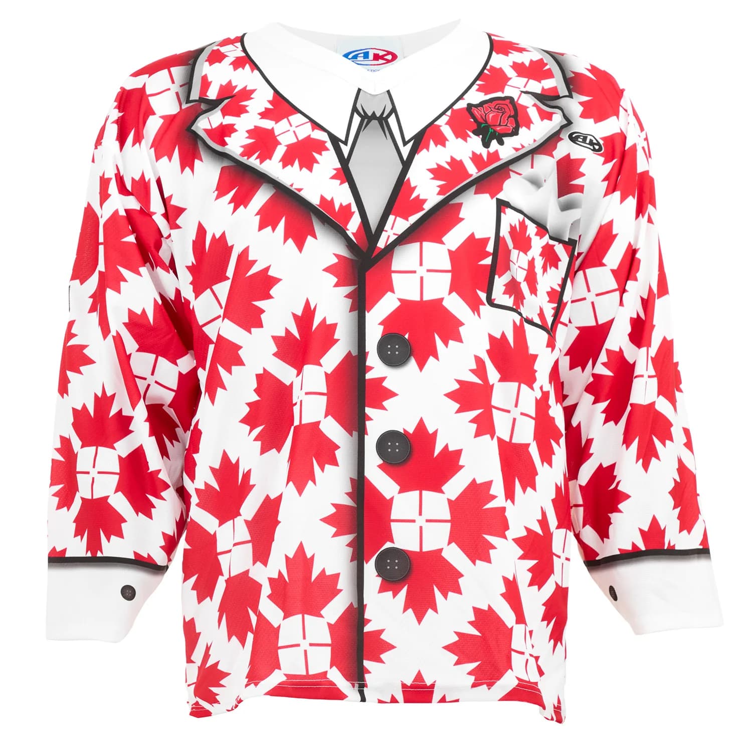 Don Cherry Autographed Canada Maple Leaf Custom Suit Jacket Jersey Don Cherry Jersey canada-maple-leaf-suit-jacket, view 2, supplier stock photo