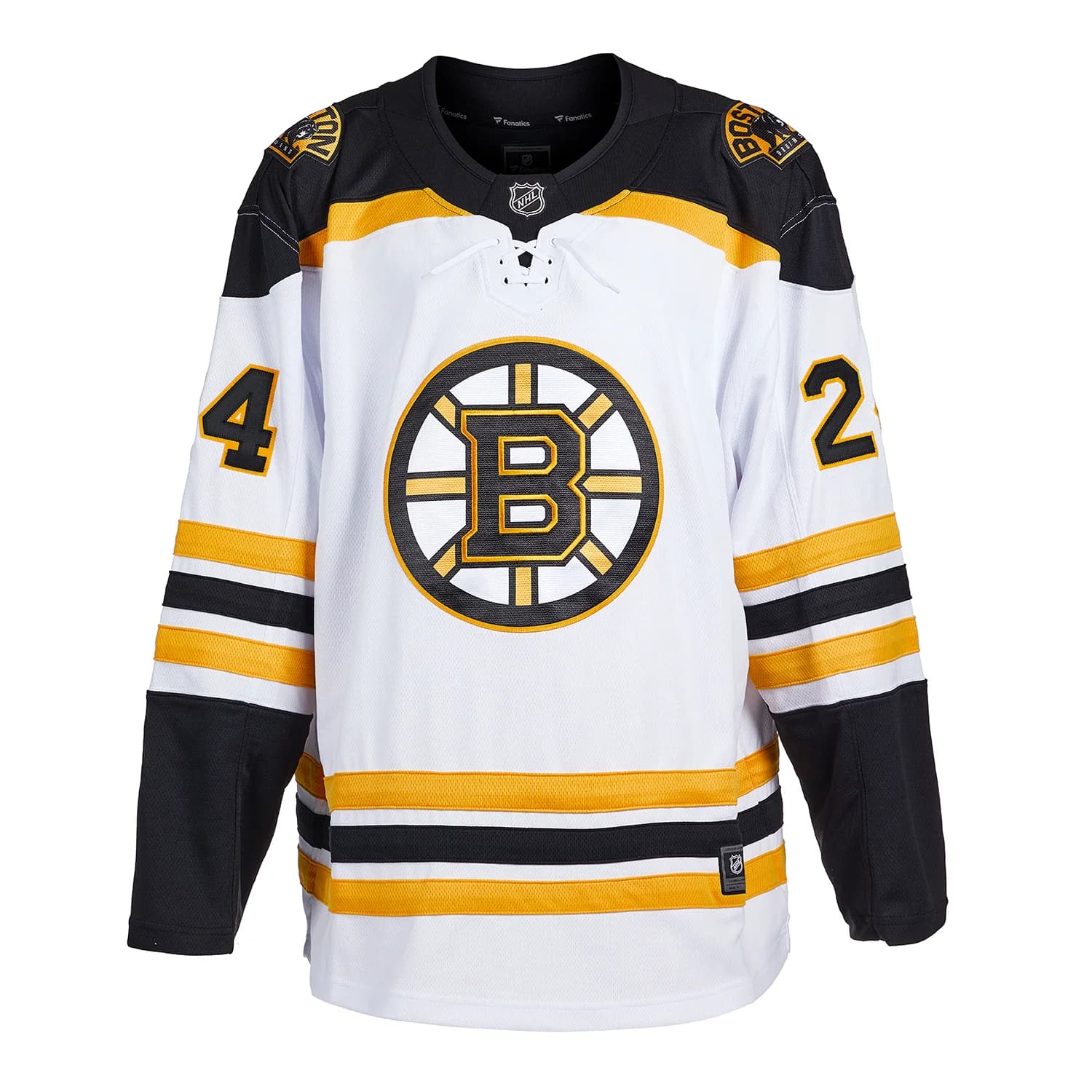 Don Cherry Signed Boston Bruins White Fanatics Breakaway Jersey Don Cherry Jersey white-breakaway, Boston Bruins, view 2, supplier stock photo