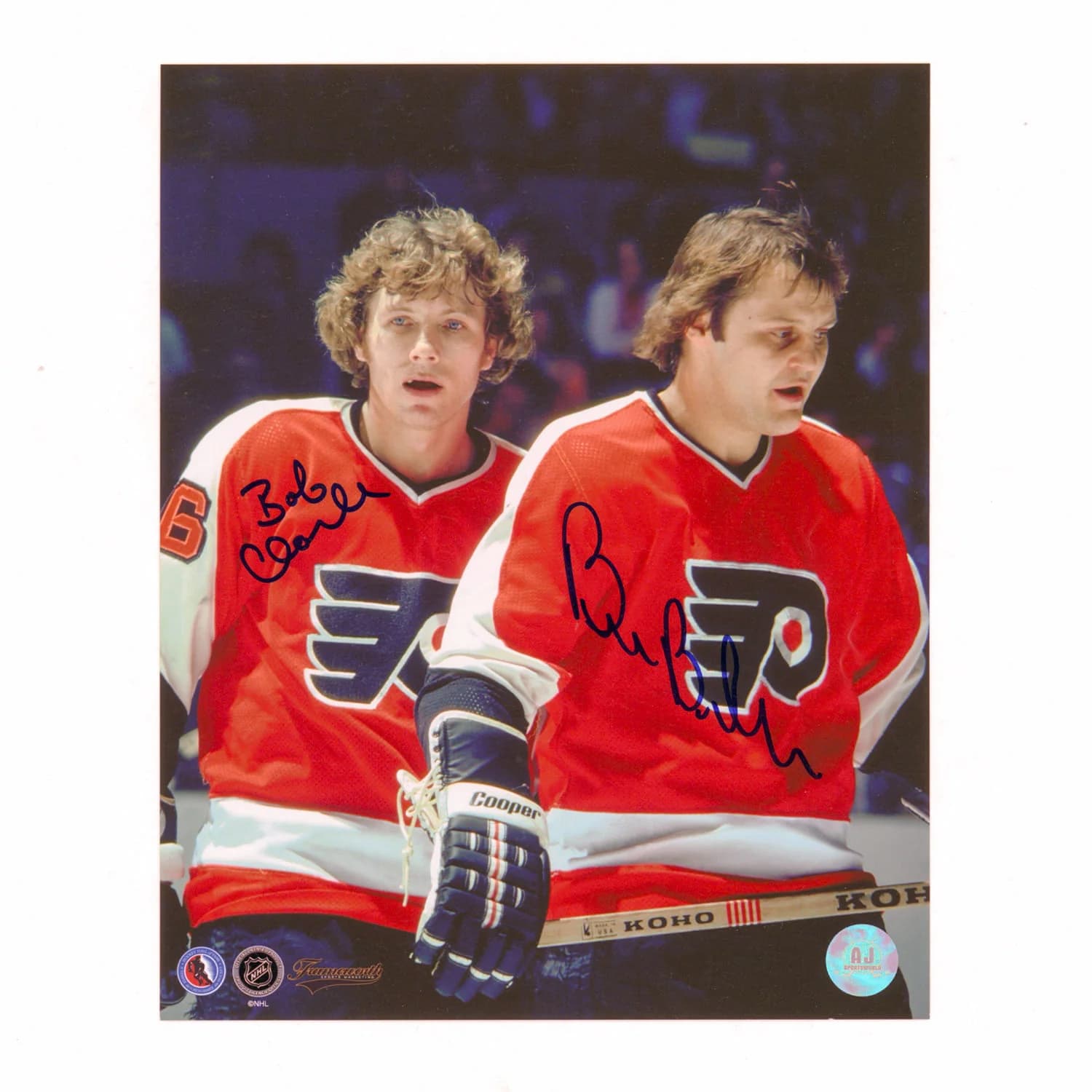 Bobby Clarke & Bill Barber Dual Signed Philadelphia Flyers Teammates 8x10 Photo Bobby Clarke Photo 8x10-bill-barber-dual-teammates, Philadelphia Flyers, supplier stock photo