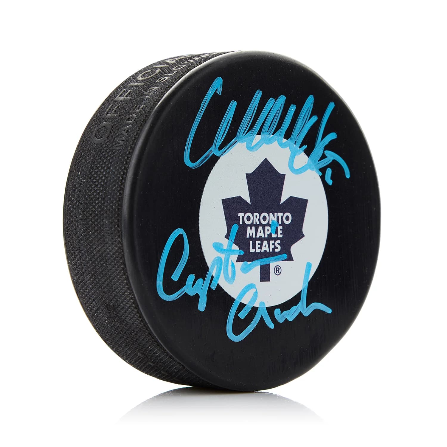 Wendel Clark Signed Toronto Maple Leafs Captain Crunch Puck Wendel Clark Puck captain-crunch, Toronto Maple Leafs, supplier stock photo