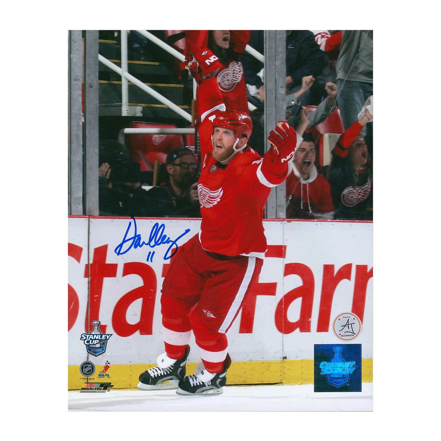 Daniel Cleary Autographed Detroit Red Wings Goal Celebration 8x10 Photo Daniel Cleary Photo 8x10-goal-celebration, Detroit Red Wings, supplier stock photo