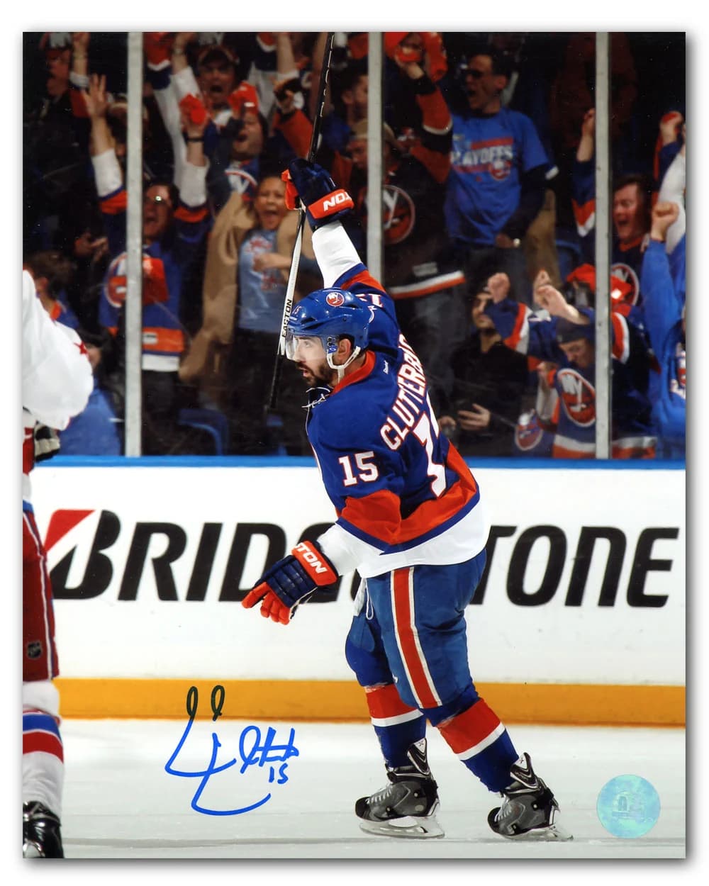 Cal Clutterbuck Autographed New York Islanders Goal Celebration 8x10 Photo Cal Clutterbuck Photo 8x10-goal-celebration, New York Islanders, supplier stock photo