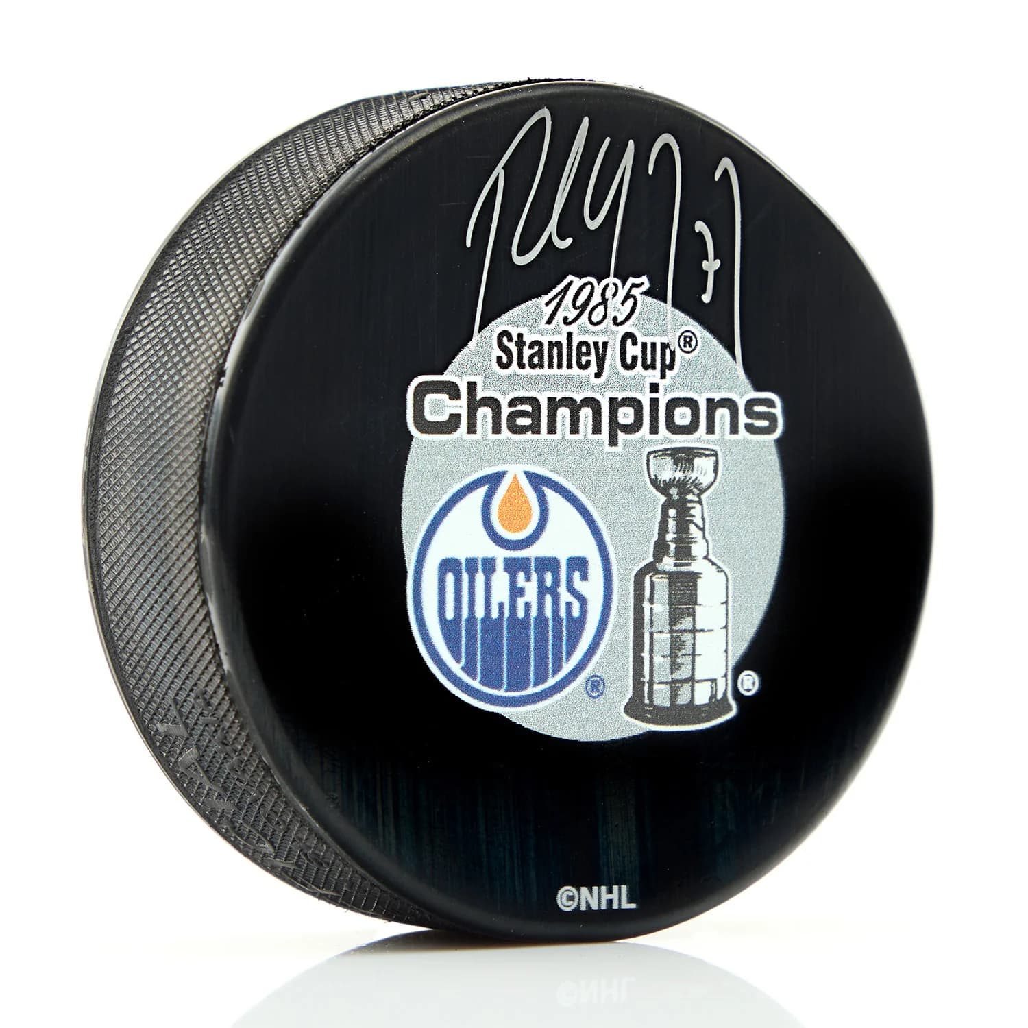 Paul Coffey Autographed Edmonton Oilers 1985 Stanley Cup Puck Paul Coffey Puck paul-coffey-1985-stanley-cup, Edmonton Oilers, supplier stock photo