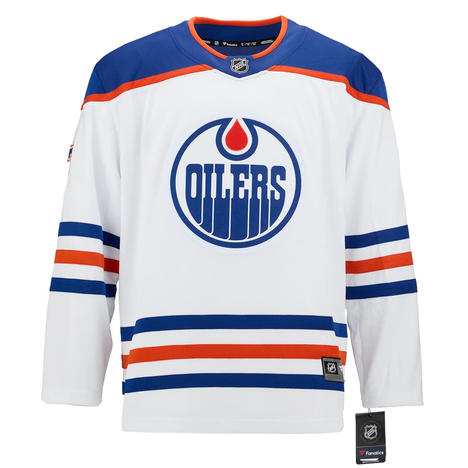 Paul Coffey Signed Edmonton Oilers White Fanatics Breakaway Jersey Paul Coffey Jersey white-breakaway, Edmonton Oilers, view 2, supplier stock photo