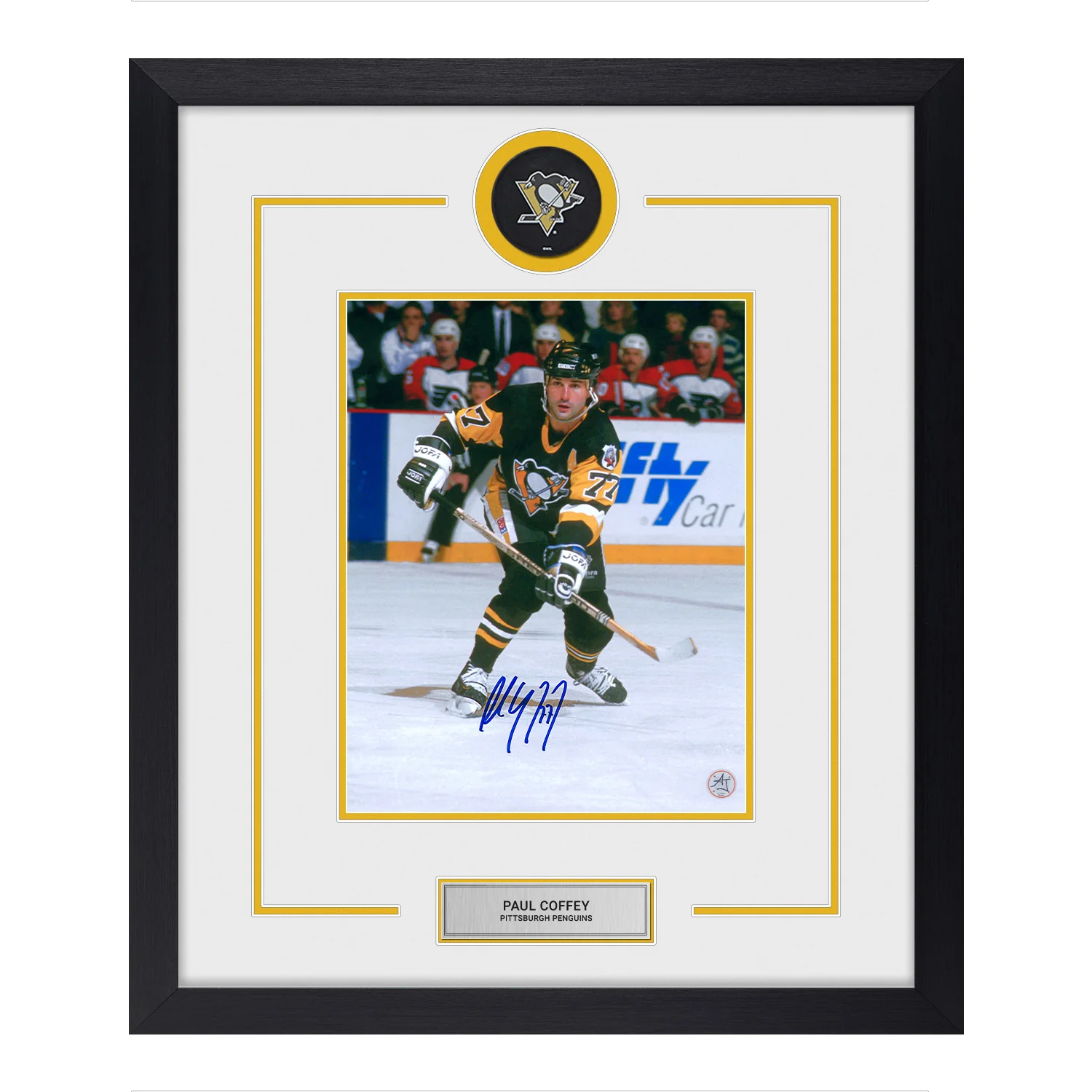 Paul Coffey Signed Pittsburgh Penguins Puck Logo 22x26 Frame Paul Coffey Puck 22x26-paul-coffey-logo-frame, Pittsburgh Penguins, supplier stock photo