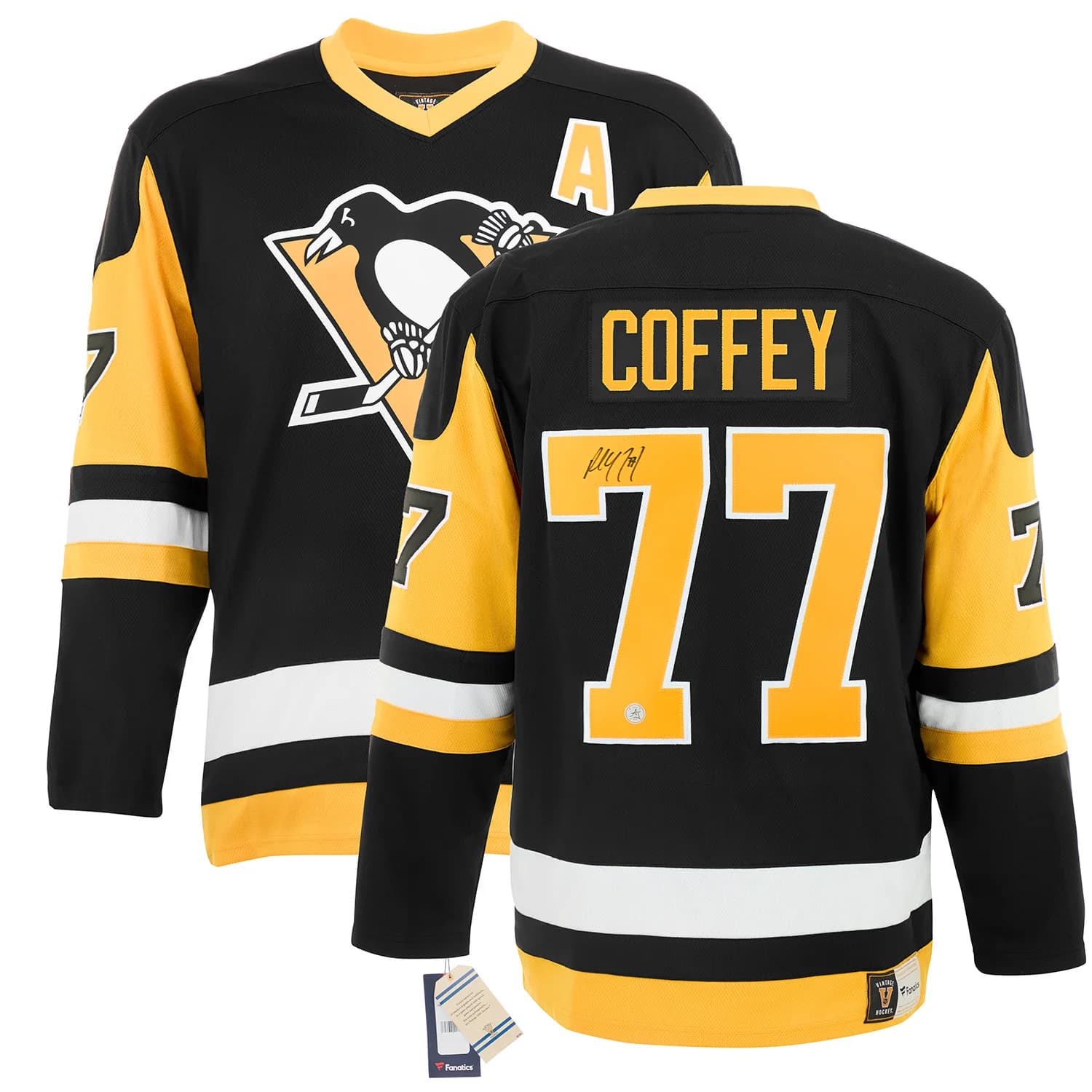 Paul Coffey Signed Pittsburgh Penguins Throwback Breakaway Jersey Paul Coffey Jersey throwback-breakaway, Pittsburgh Penguins, view 3, supplier stock photo