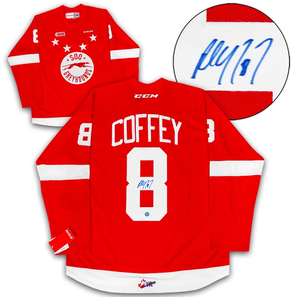 Paul Coffey Sault Ste Greyhounds Autographed CHL Hockey Jersey Paul Coffey Jersey sault-ste-greyhounds-chl-hockey, supplier stock photo