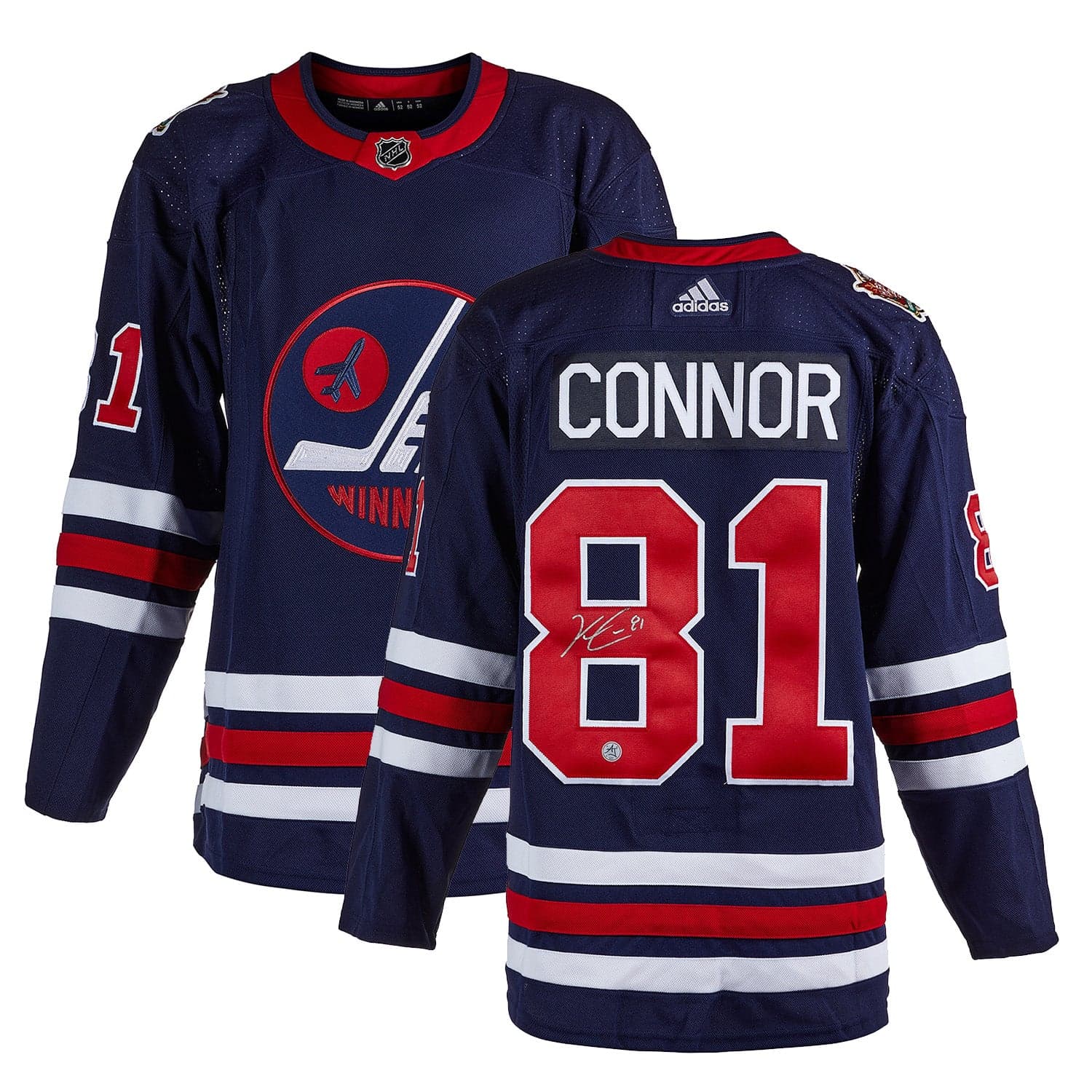 Kyle Connor Signed Winnipeg Jets 2019 Heritage Classic adidas Jersey Kyle Connor Jersey 2019-heritage-classic-adidas, Winnipeg Jets, view 3, supplier stock photo
